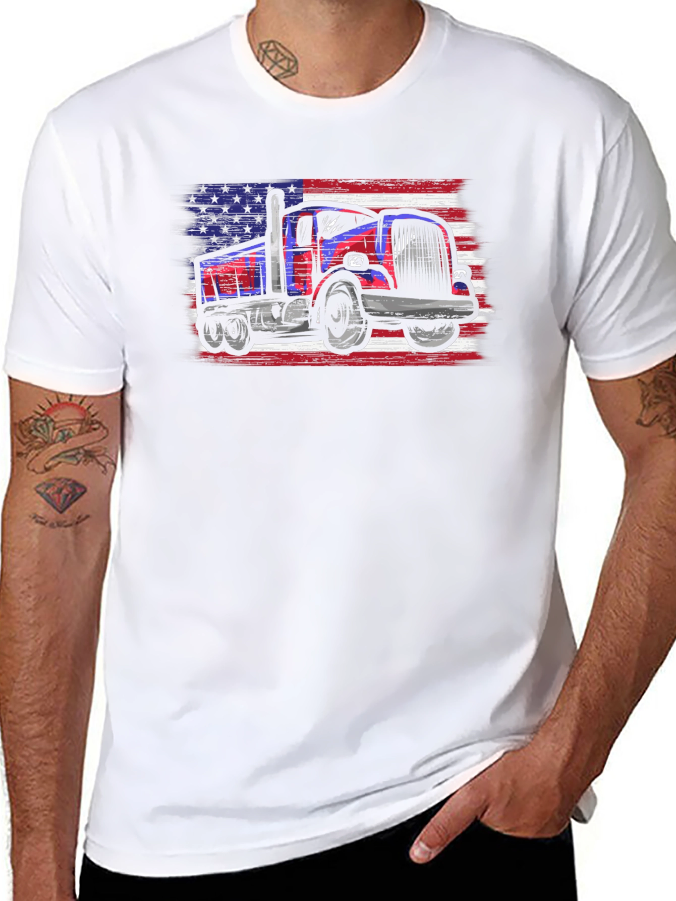 USA Truck Patriotic Graphic T-Shirt