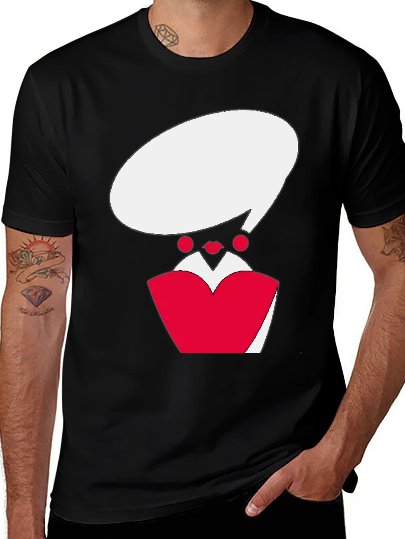 Queen of Hearts Graphic Tee - Black Cotton T-Shirt
