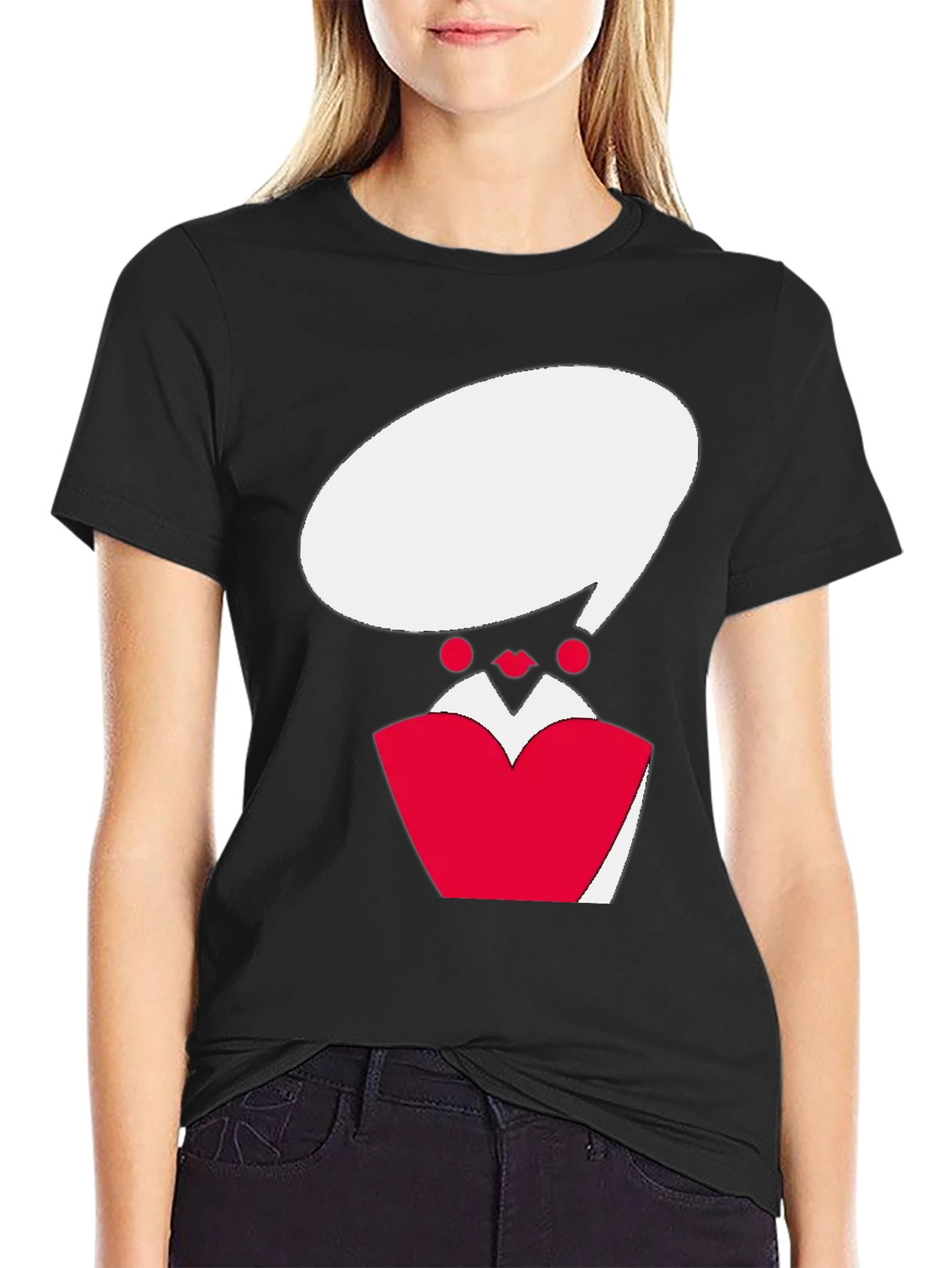 Queen of Hearts Graphic Tee - Black Cotton T-Shirt