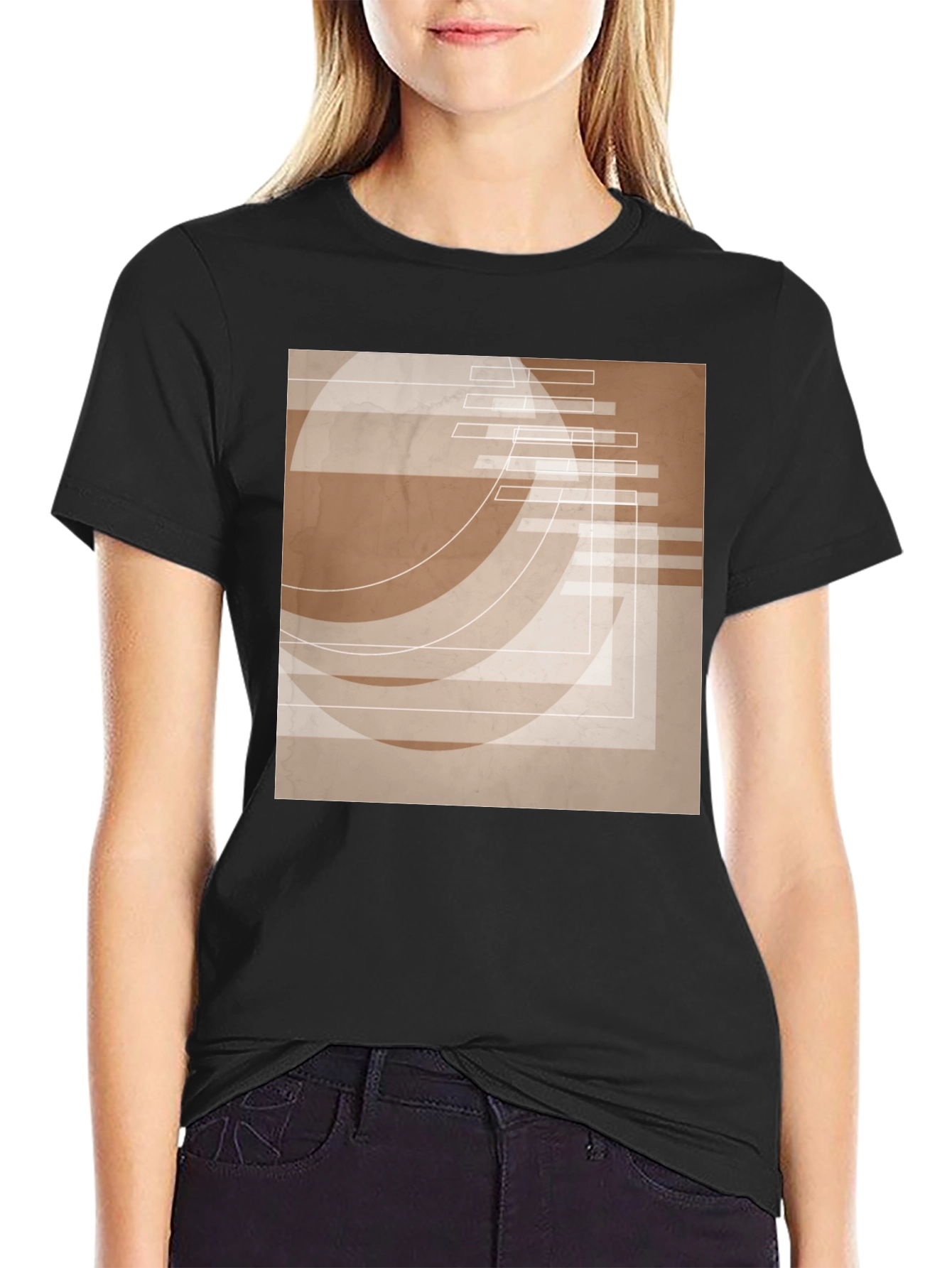 Abstract Graphic Print Tee - Modern Design