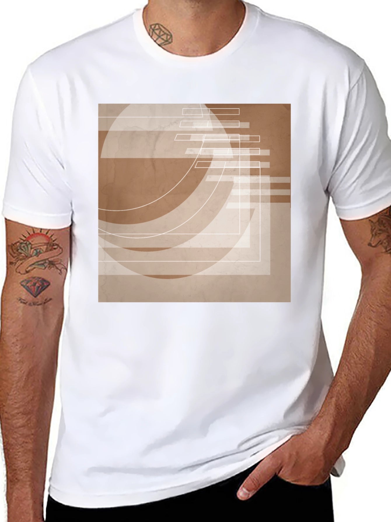 Abstract Graphic Print Tee - Modern Design