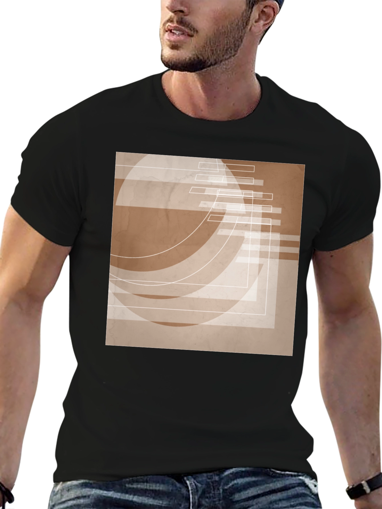 Abstract Graphic Print Tee - Modern Design