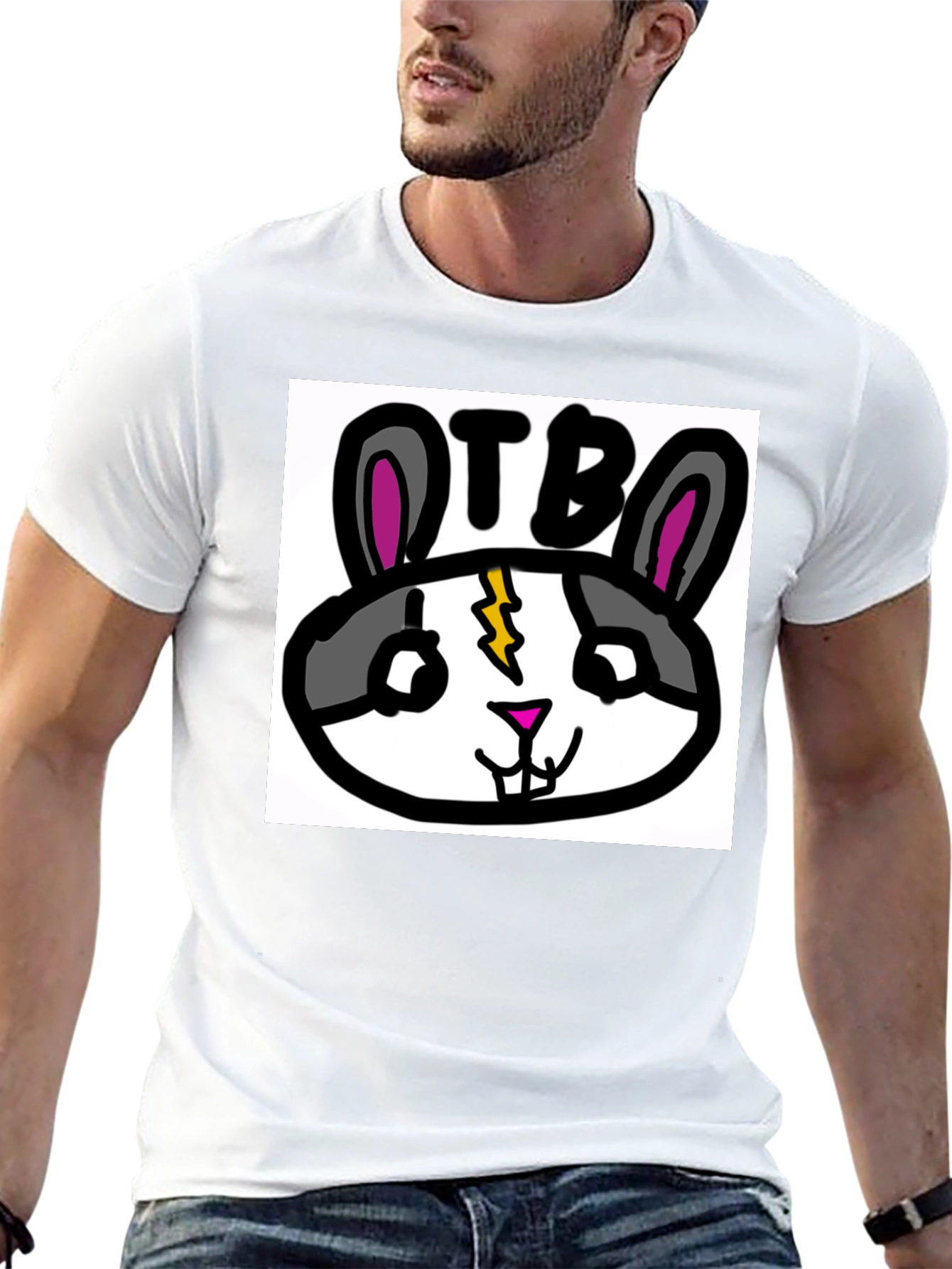 OTB Rabbit Graphic T-Shirt - Black