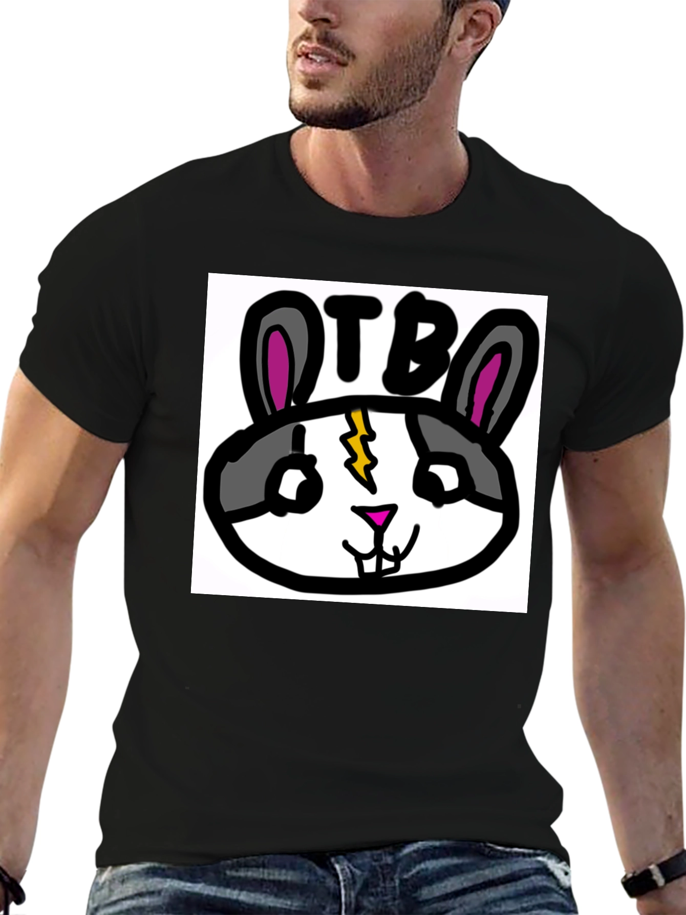 OTB Rabbit Graphic T-Shirt - Black