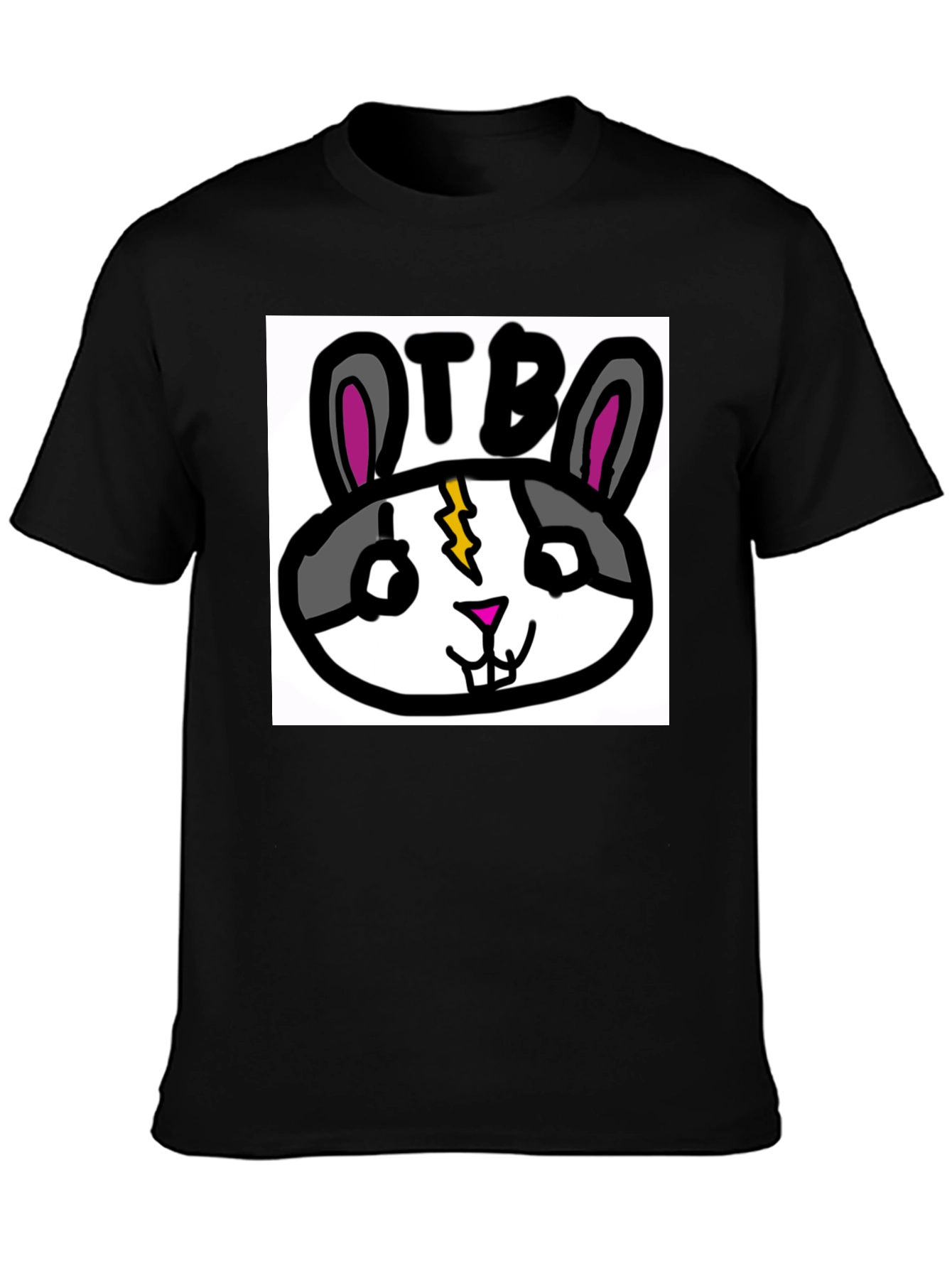 OTB Rabbit Graphic T-Shirt - Black
