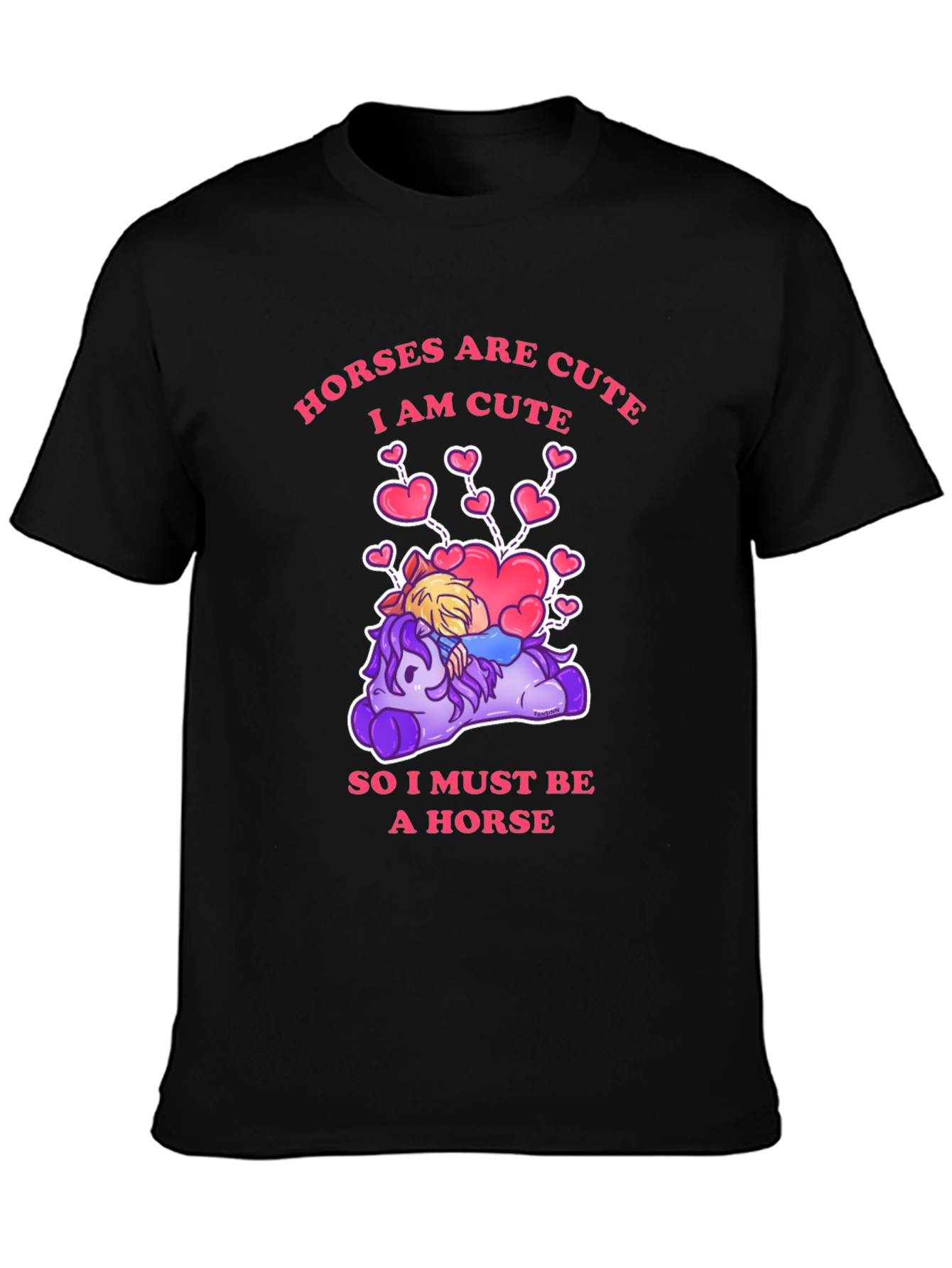 Cute Horse Cartoon Graphic T-Shirt