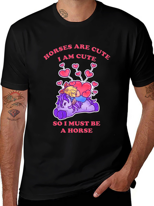 Cute Horse Cartoon Graphic T-Shirt