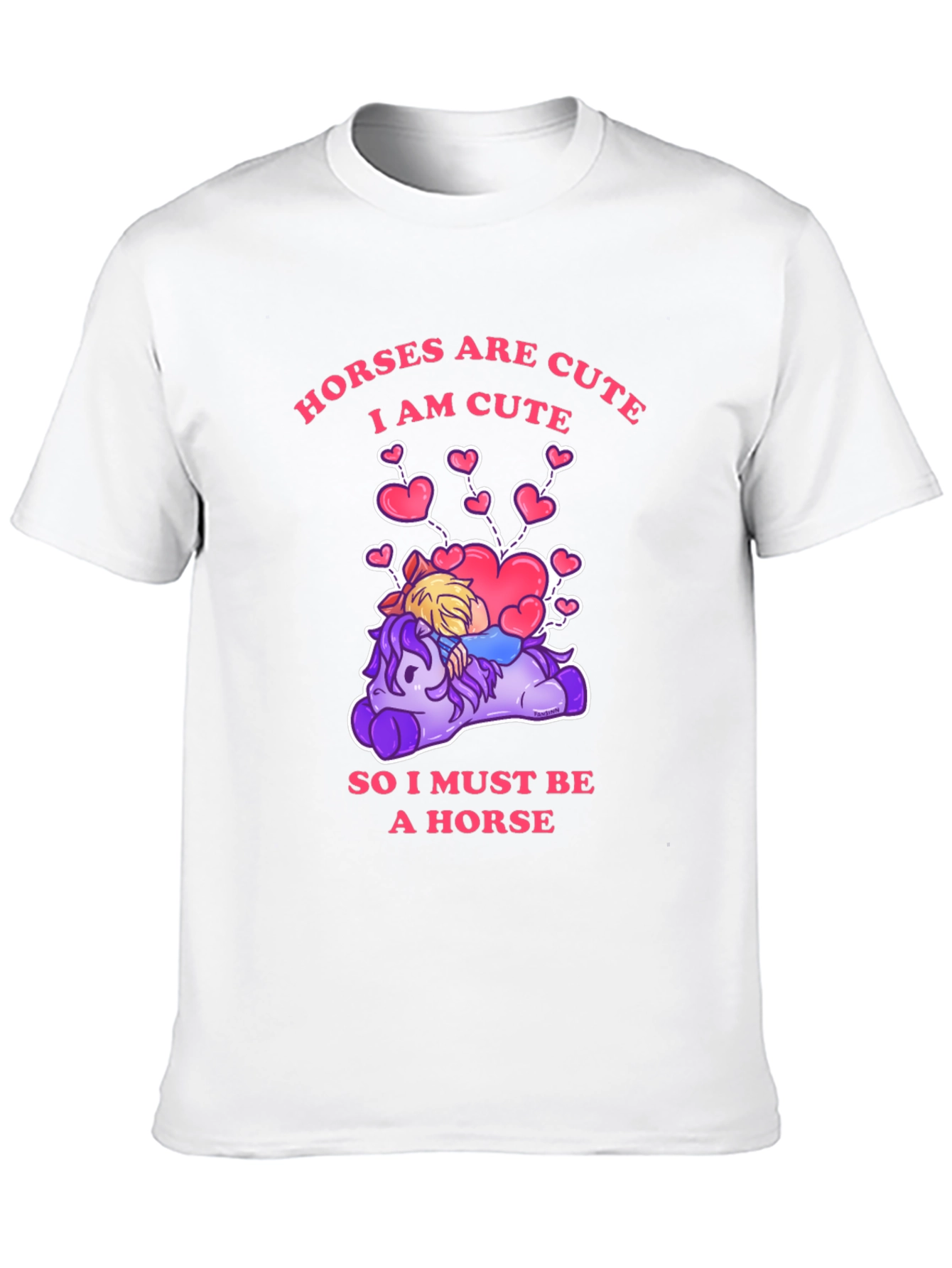 Cute Horse Cartoon Graphic T-Shirt