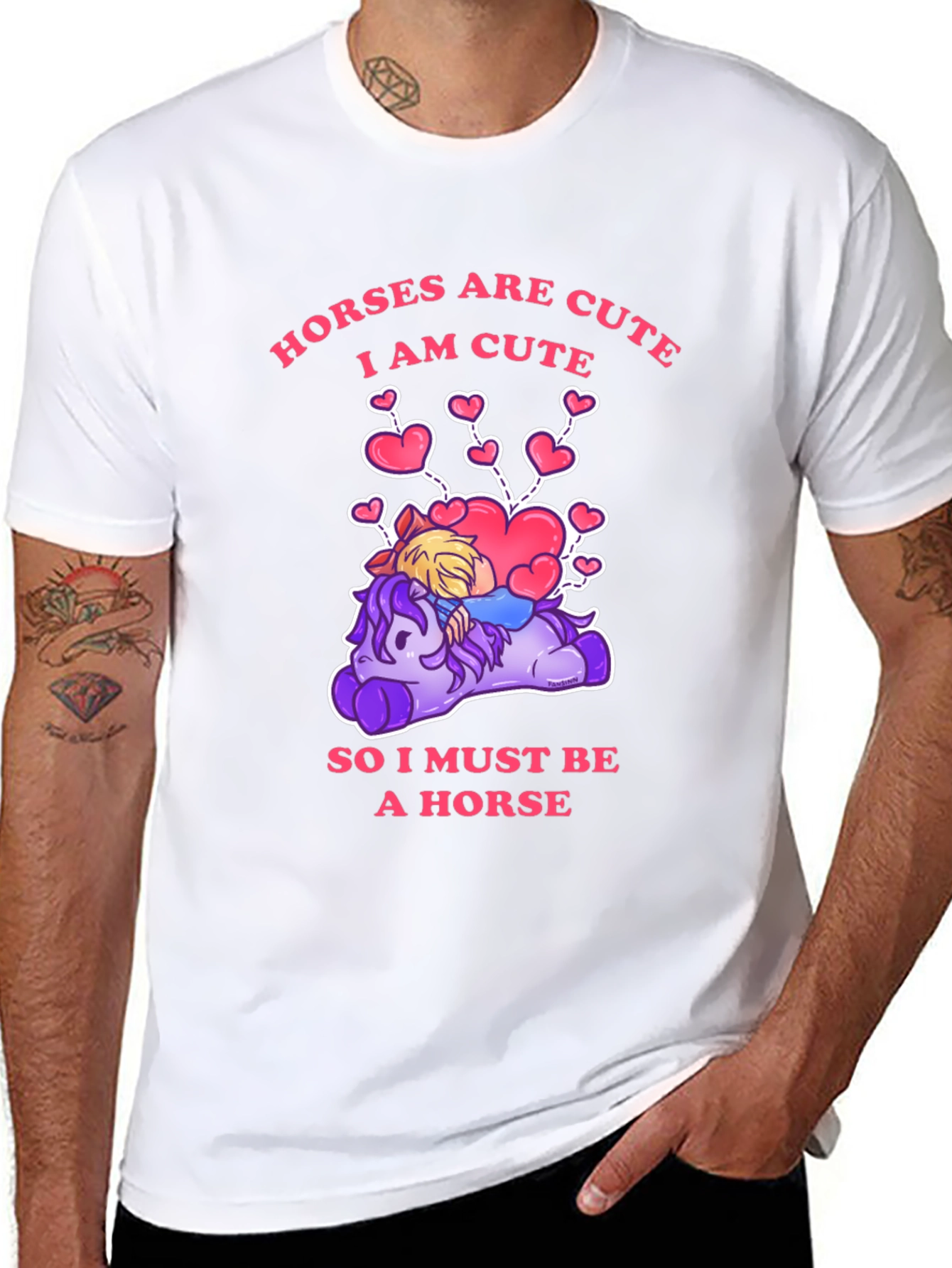 Cute Horse Cartoon Graphic T-Shirt