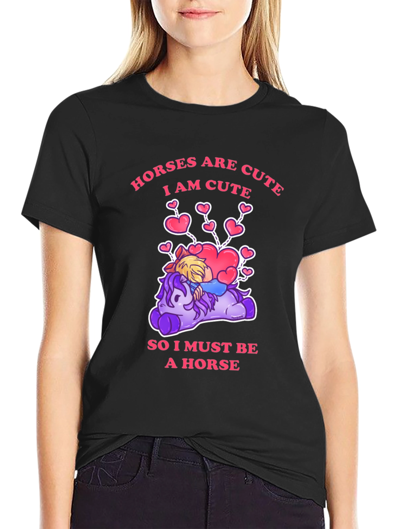 Cute Horse Cartoon Graphic T-Shirt
