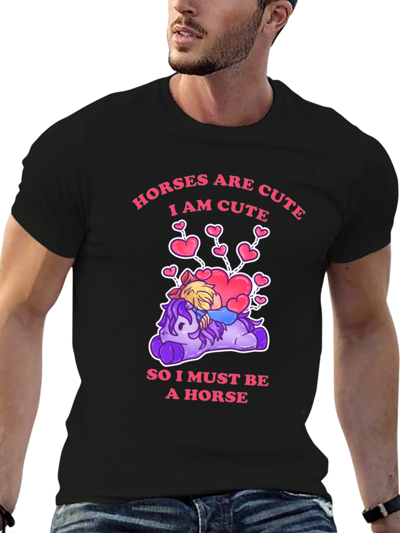 Cute Horse Cartoon Graphic T-Shirt