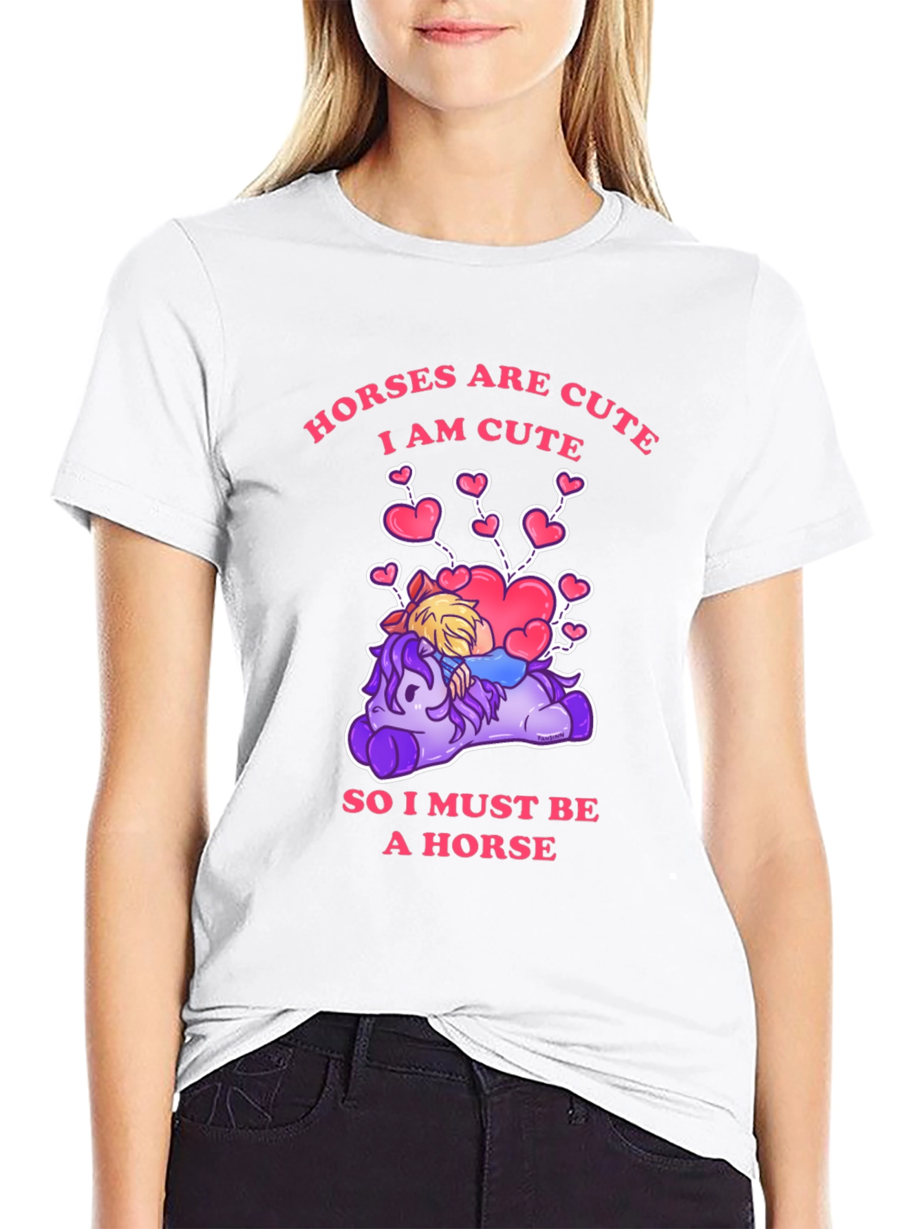Cute Horse Cartoon Graphic T-Shirt