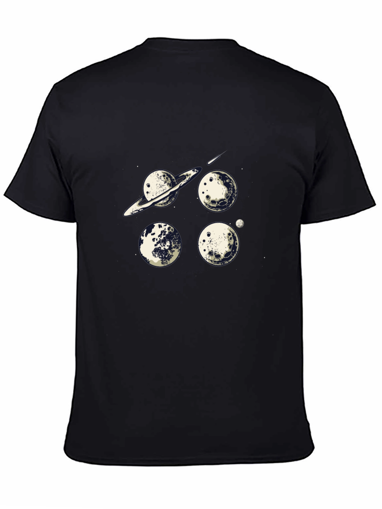 Cosmic Planets Graphic Tee - Black