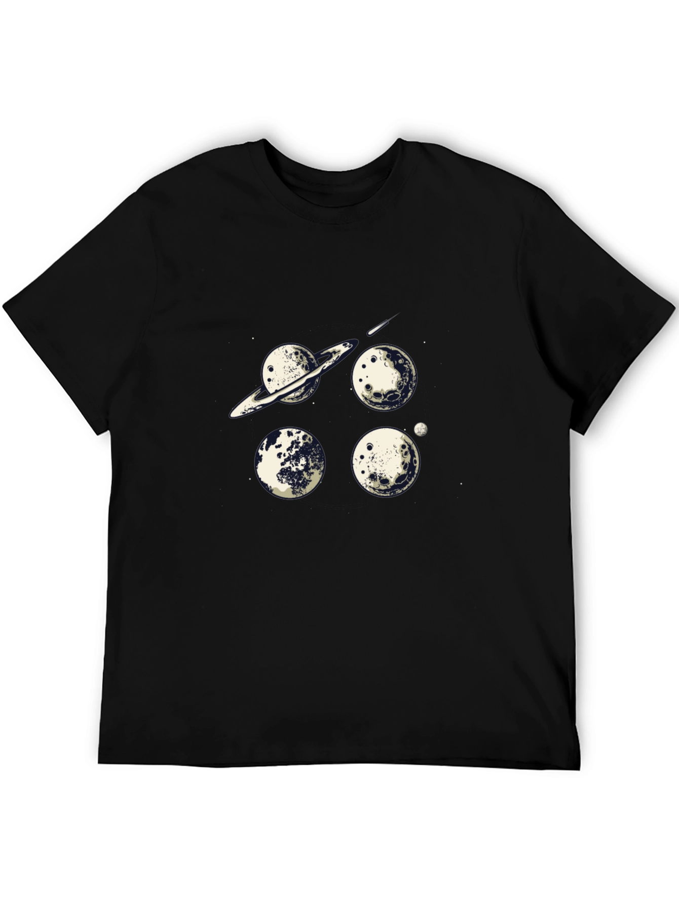 Cosmic Planets Graphic Tee - Black