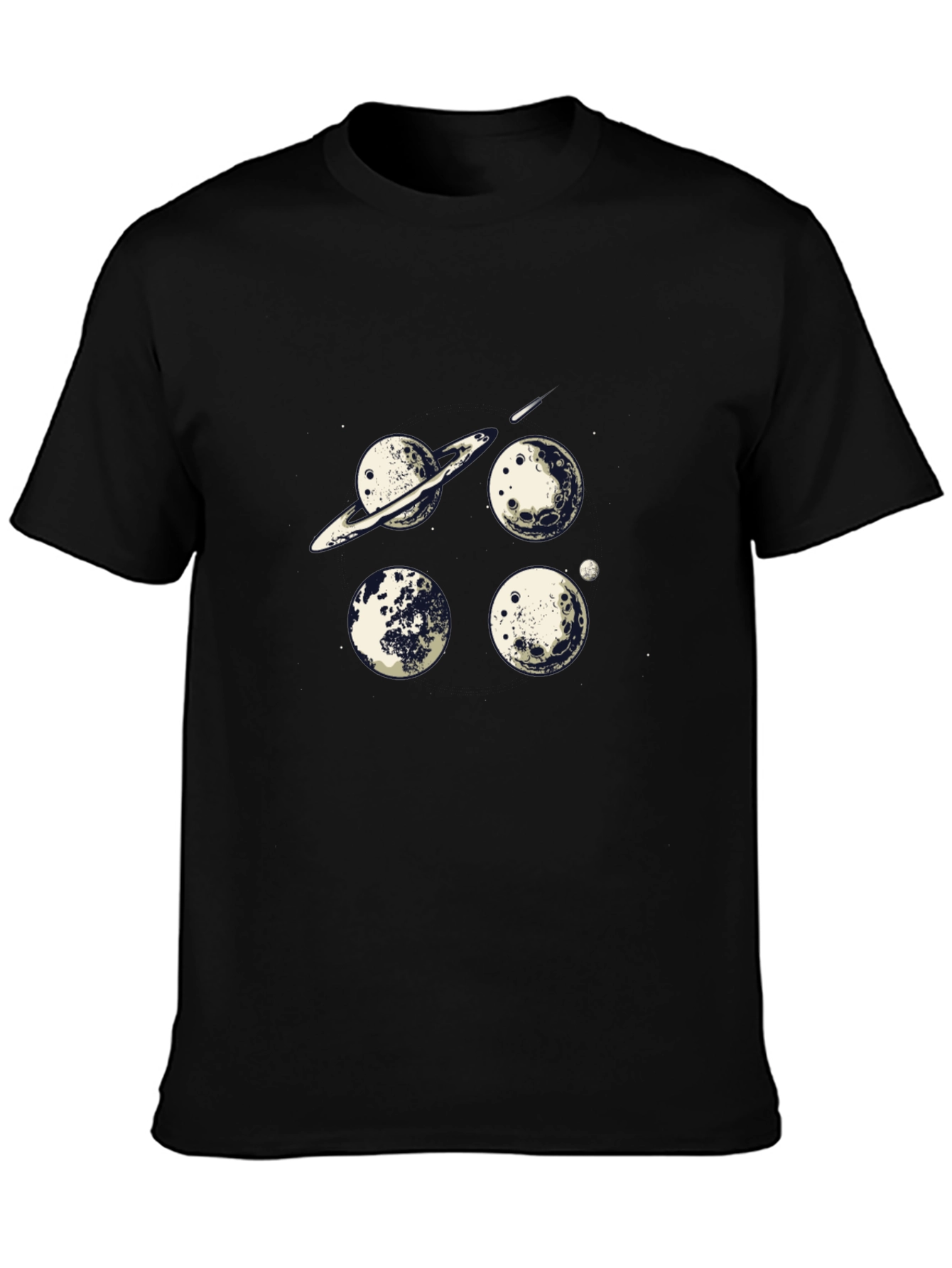 Cosmic Planets Graphic Tee - Black