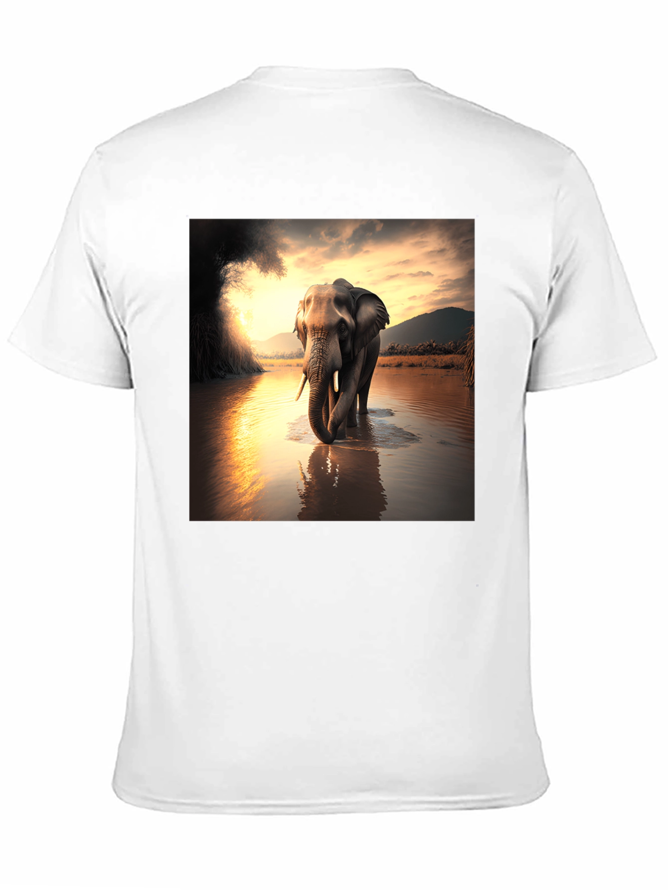 Elephant River T-Shirt - Black Cotton Tee