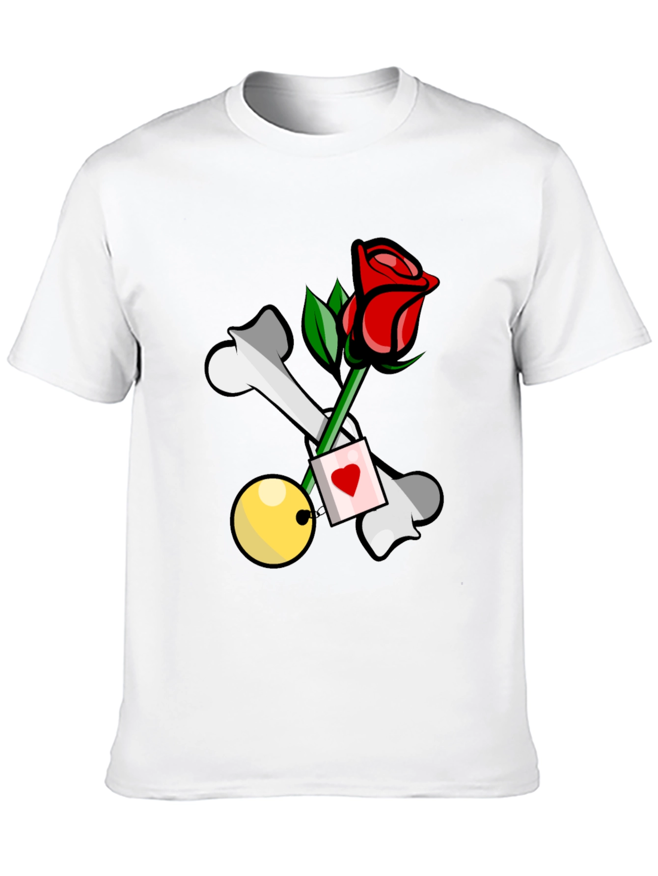 Rose & Bones Graphic Tee - Edgy Style