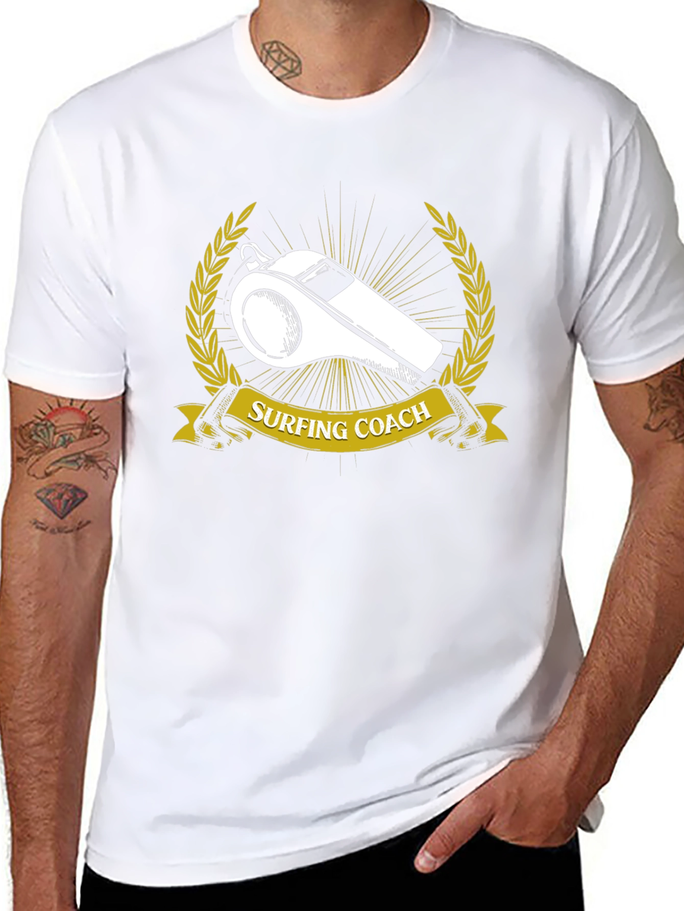 Surfing Coach T-Shirt - Whistle Design