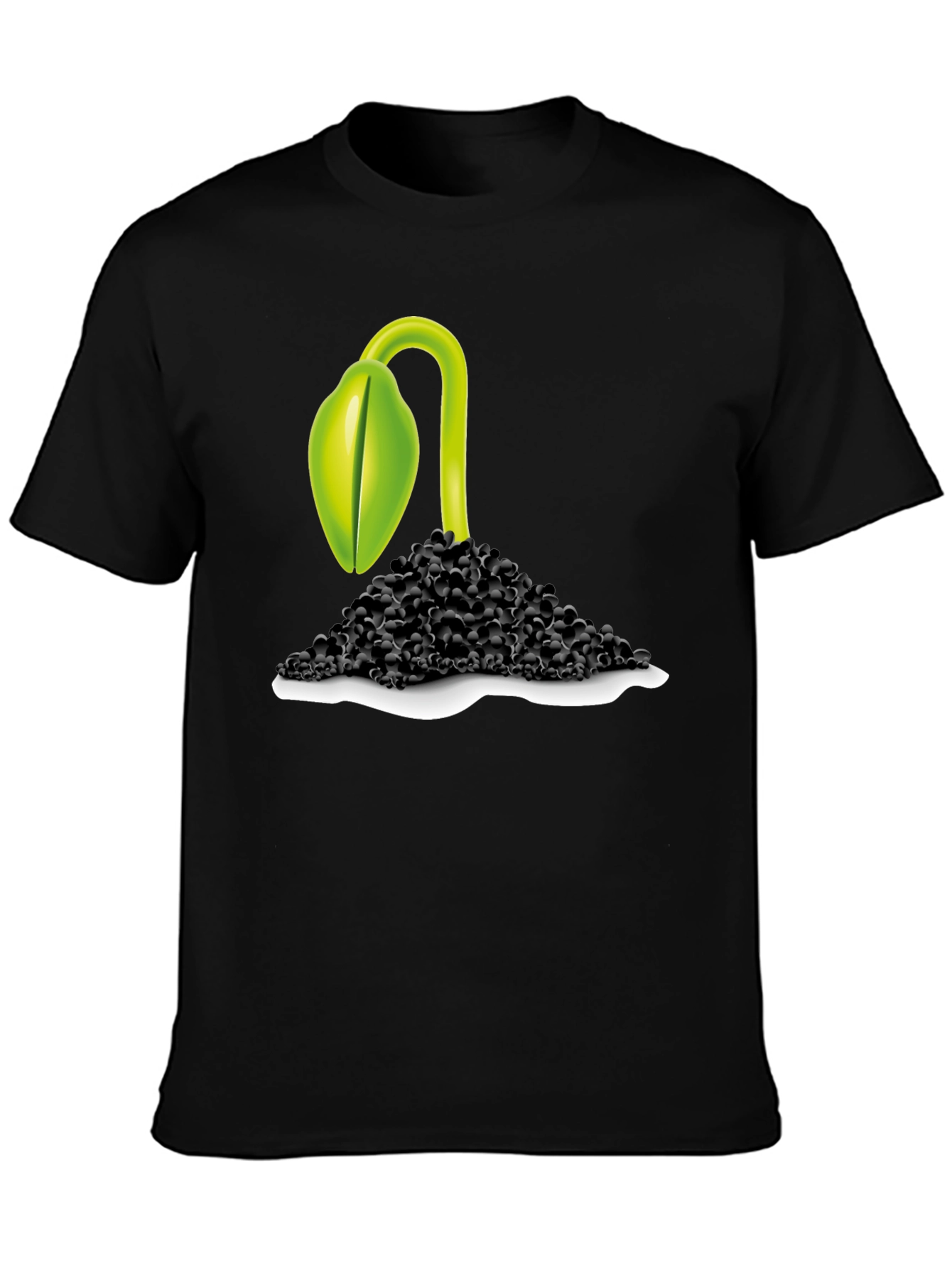 Sprout Graphic Tee - Black Cotton Blend T-Shirt