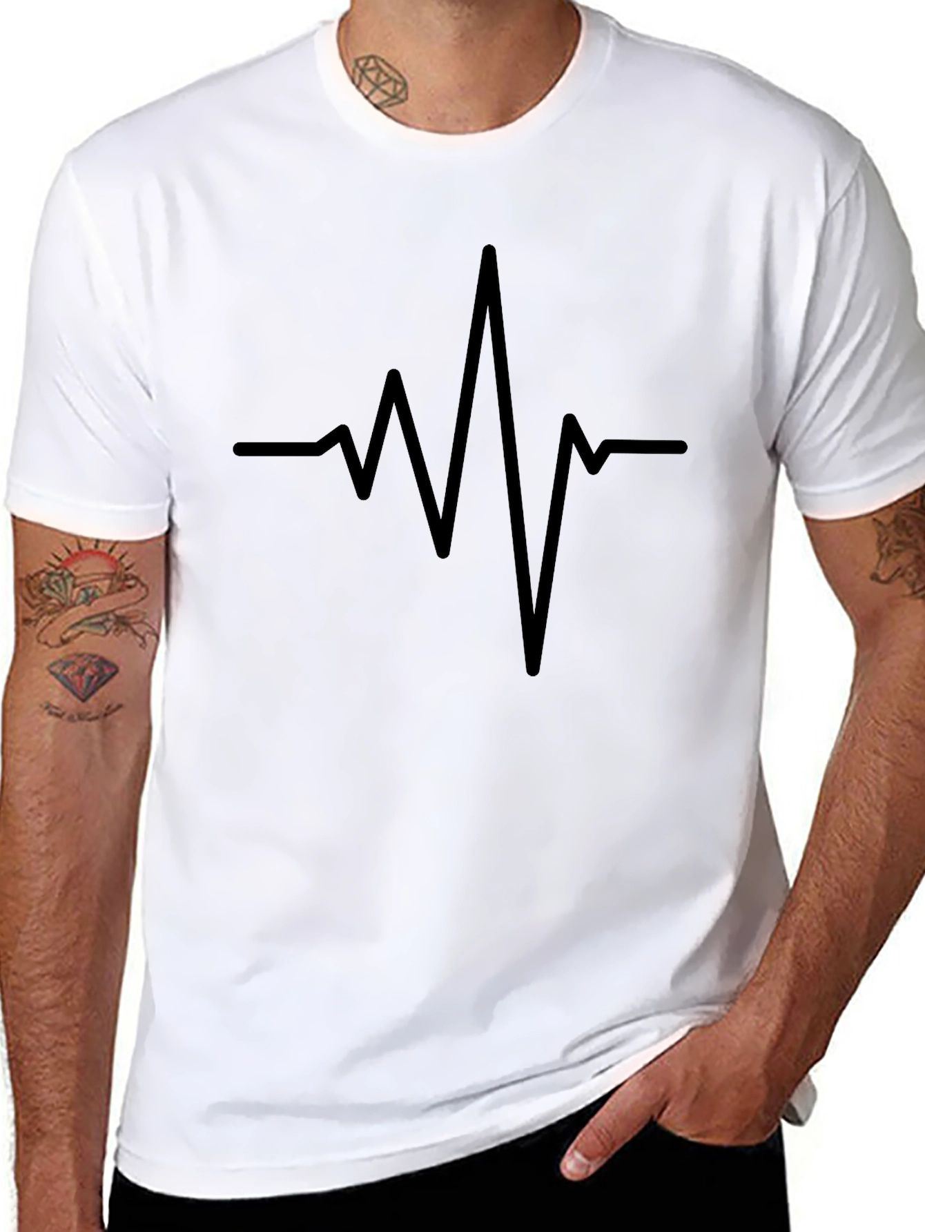 Heartbeat Graphic T-Shirt - Stylish Minimalist Design