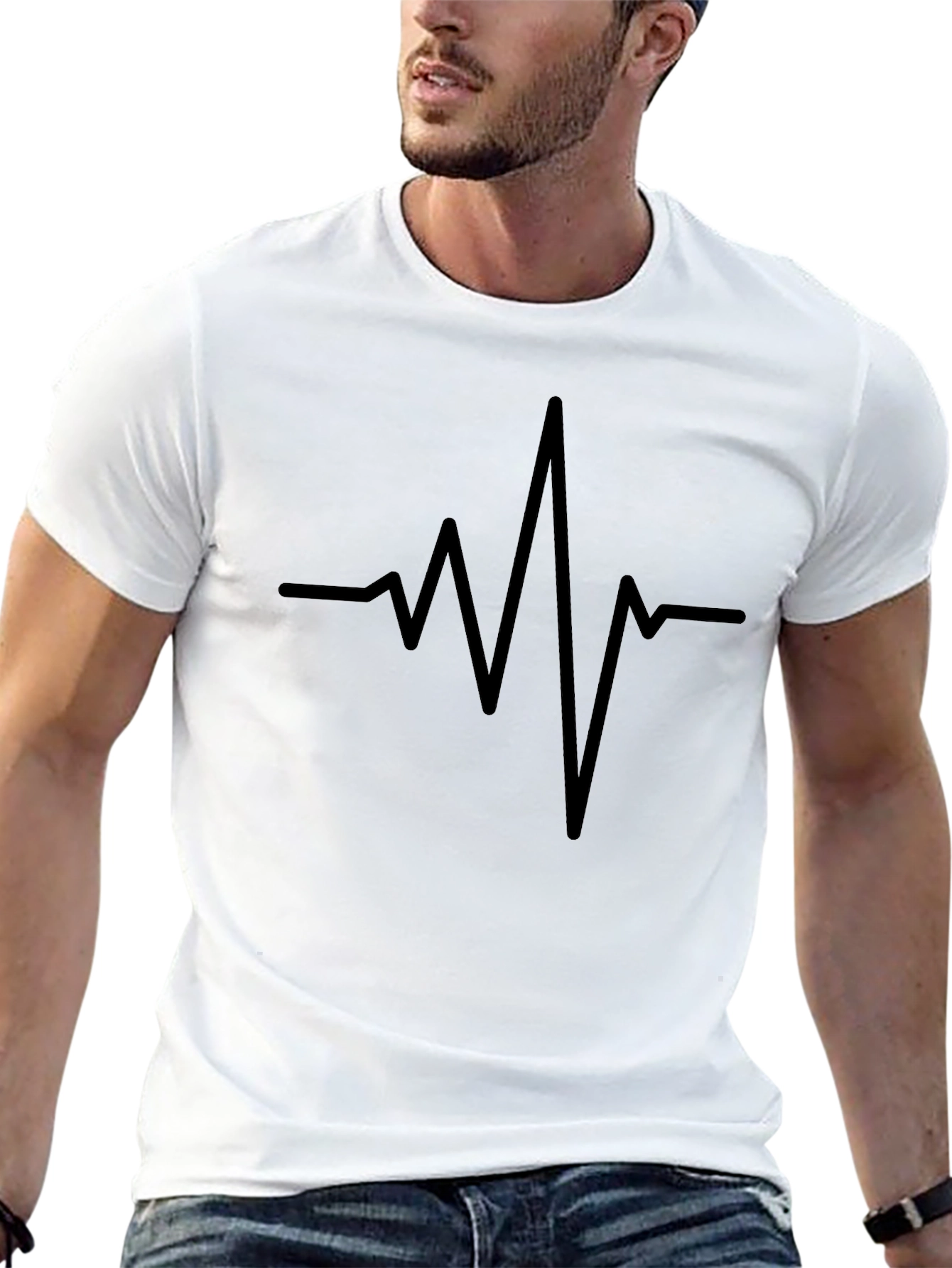 Heartbeat Graphic T-Shirt - Stylish Minimalist Design