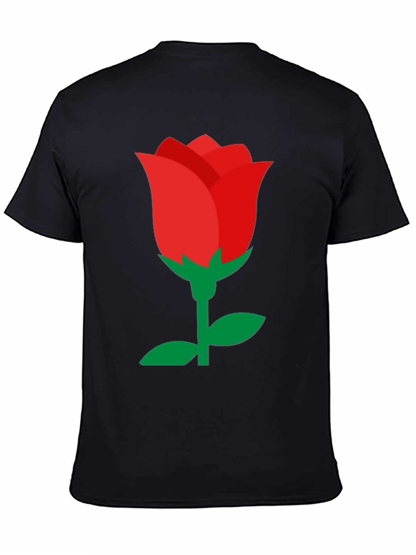 Red Rose Graphic Black T-Shirt - Classic Style