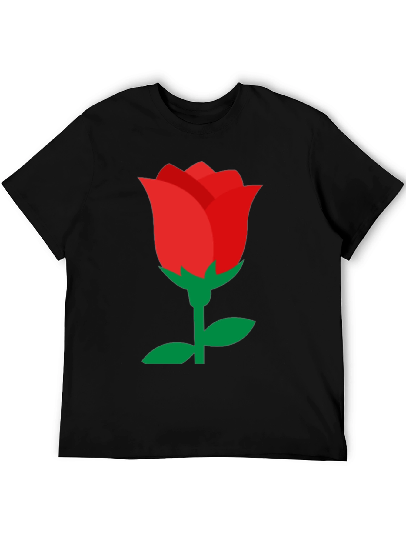 Red Rose Graphic Black T-Shirt - Classic Style