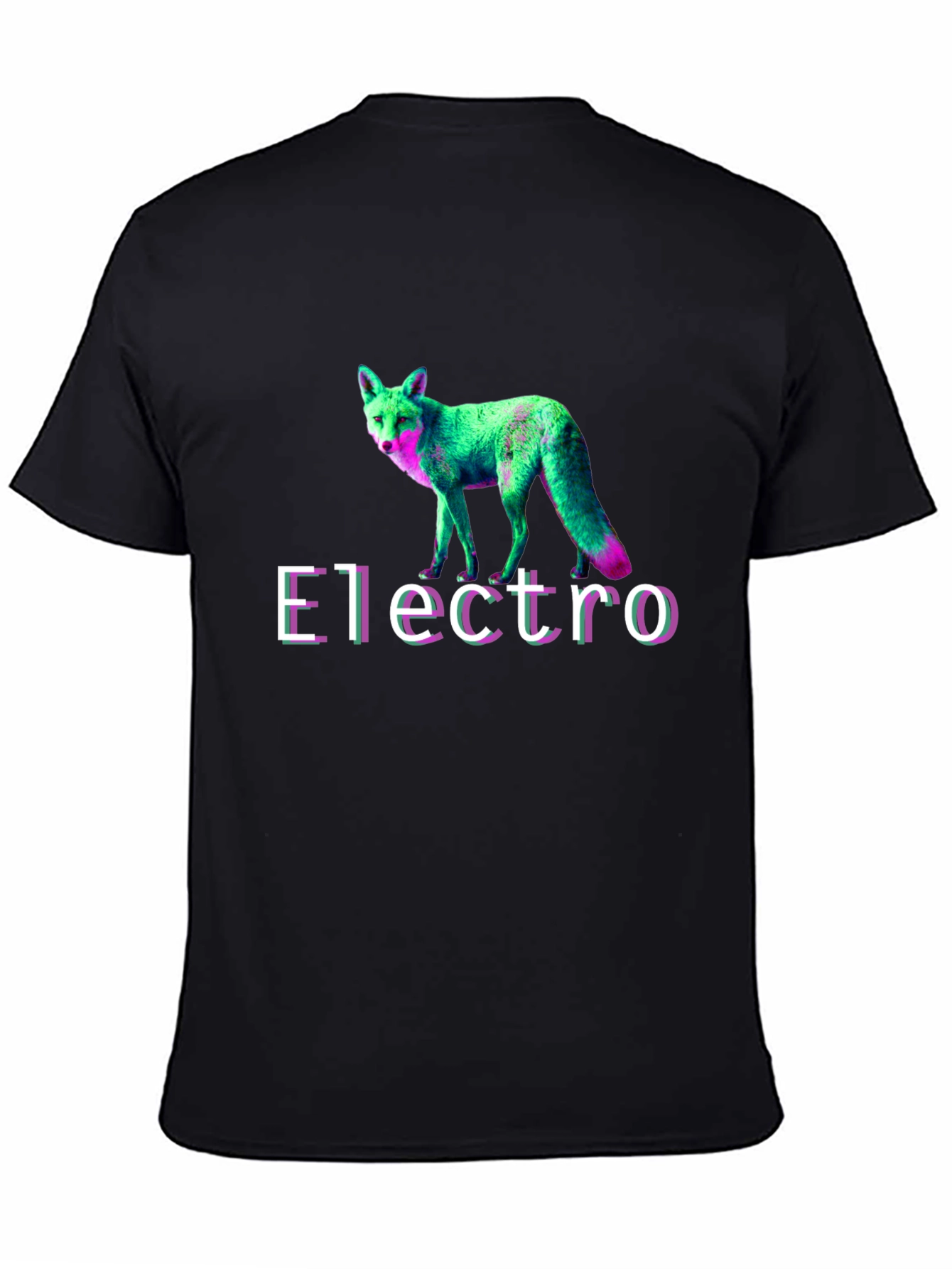 Electro Fox Graphic Tee - Stylish Black T-Shirt