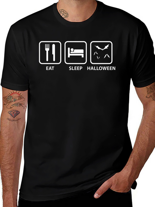 Eat Sleep Halloween T-Shirt - Funny Graphic Tee