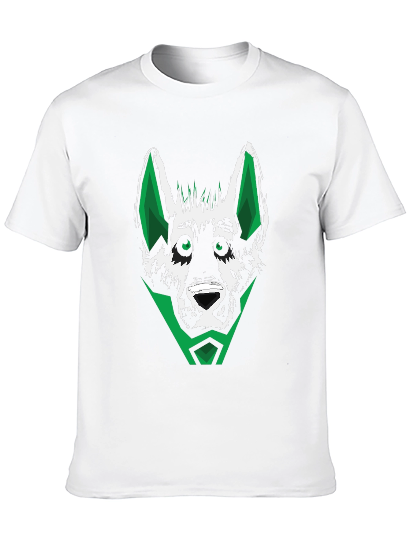 Green Wolf Graphic Tee - Stylish Mens Black T-Shirt