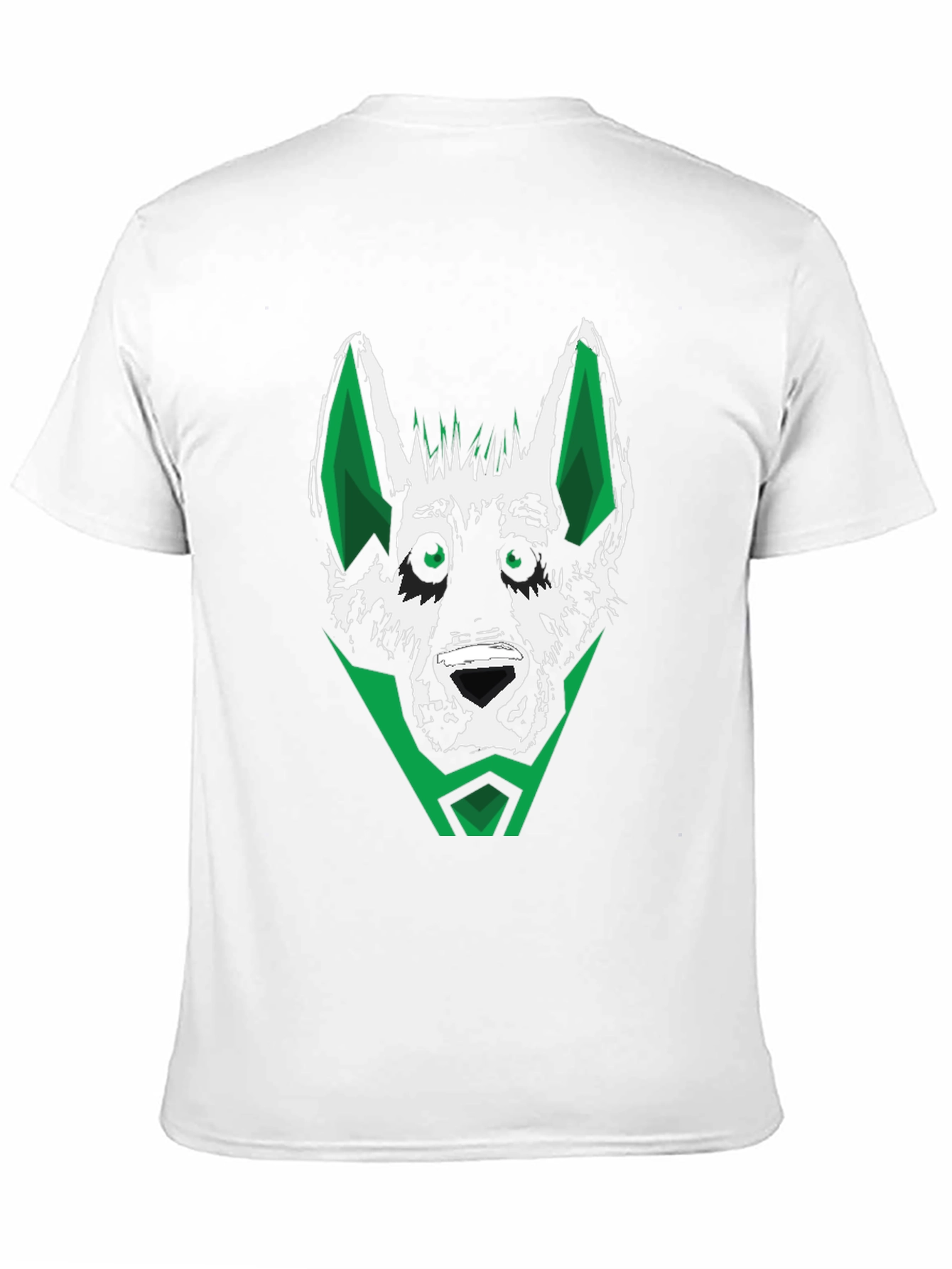 Green Wolf Graphic Tee - Stylish Mens Black T-Shirt