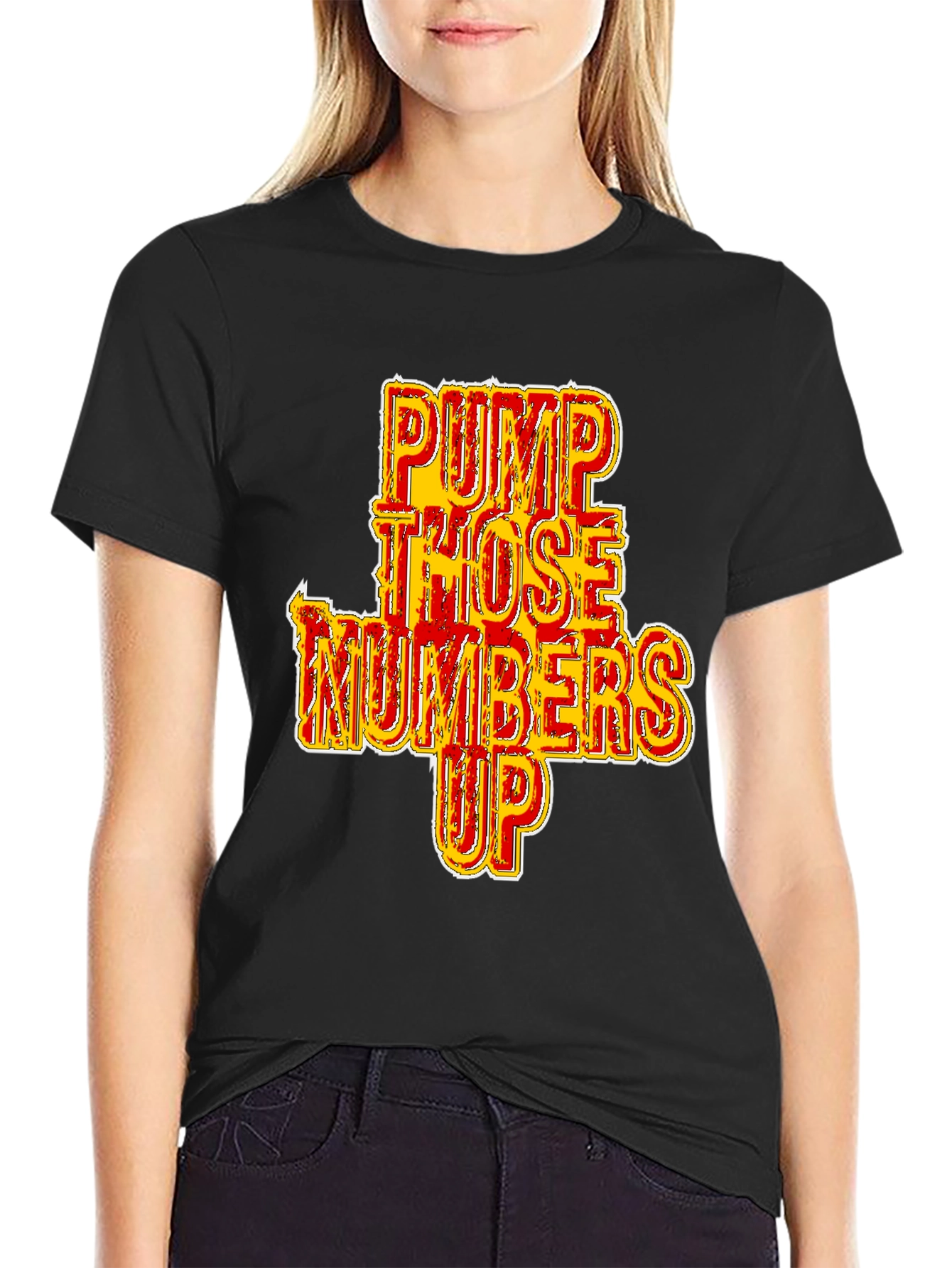 Pump Those Numbers Up Black Graphic Tee