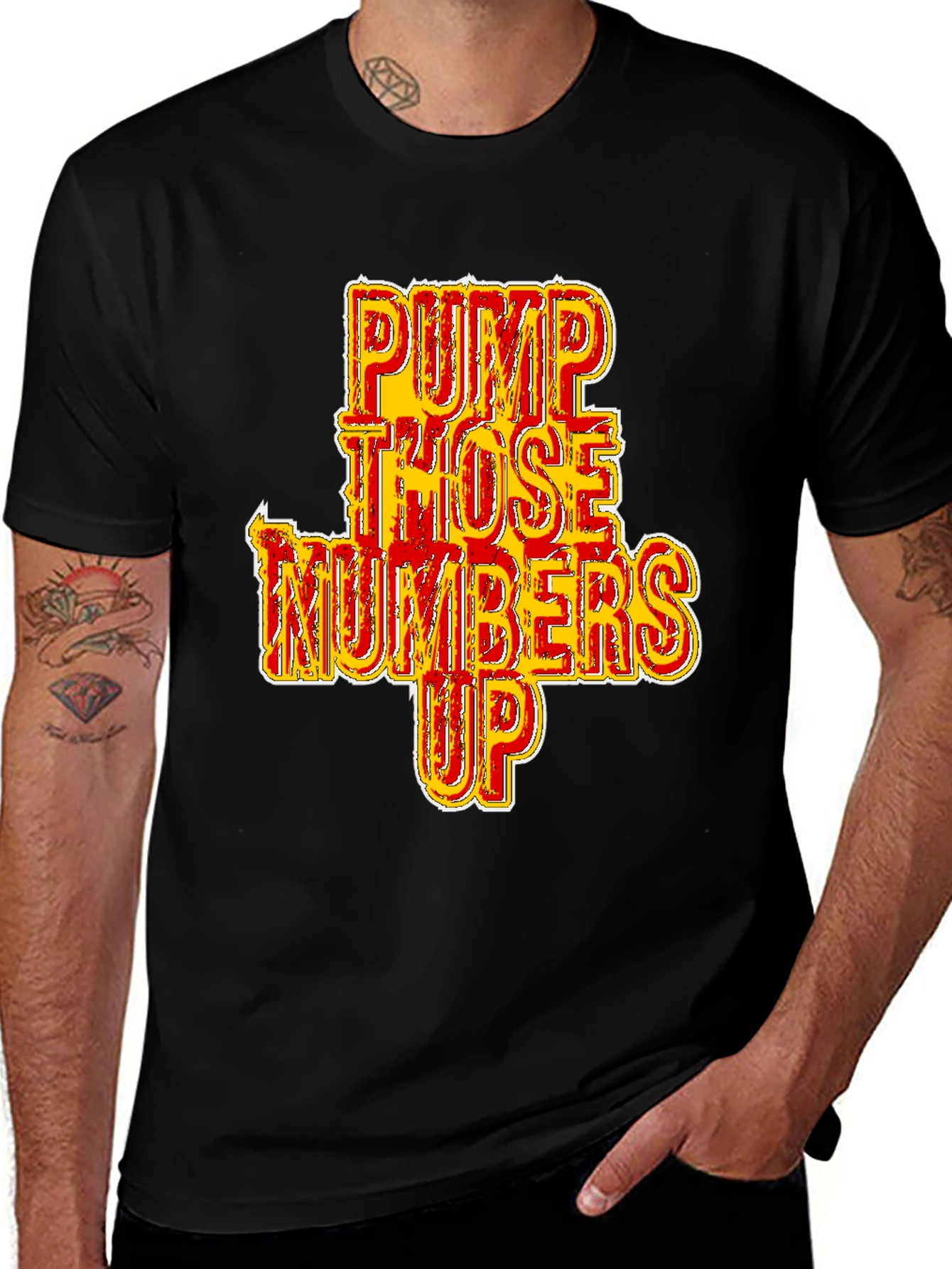Pump Those Numbers Up Black Graphic Tee