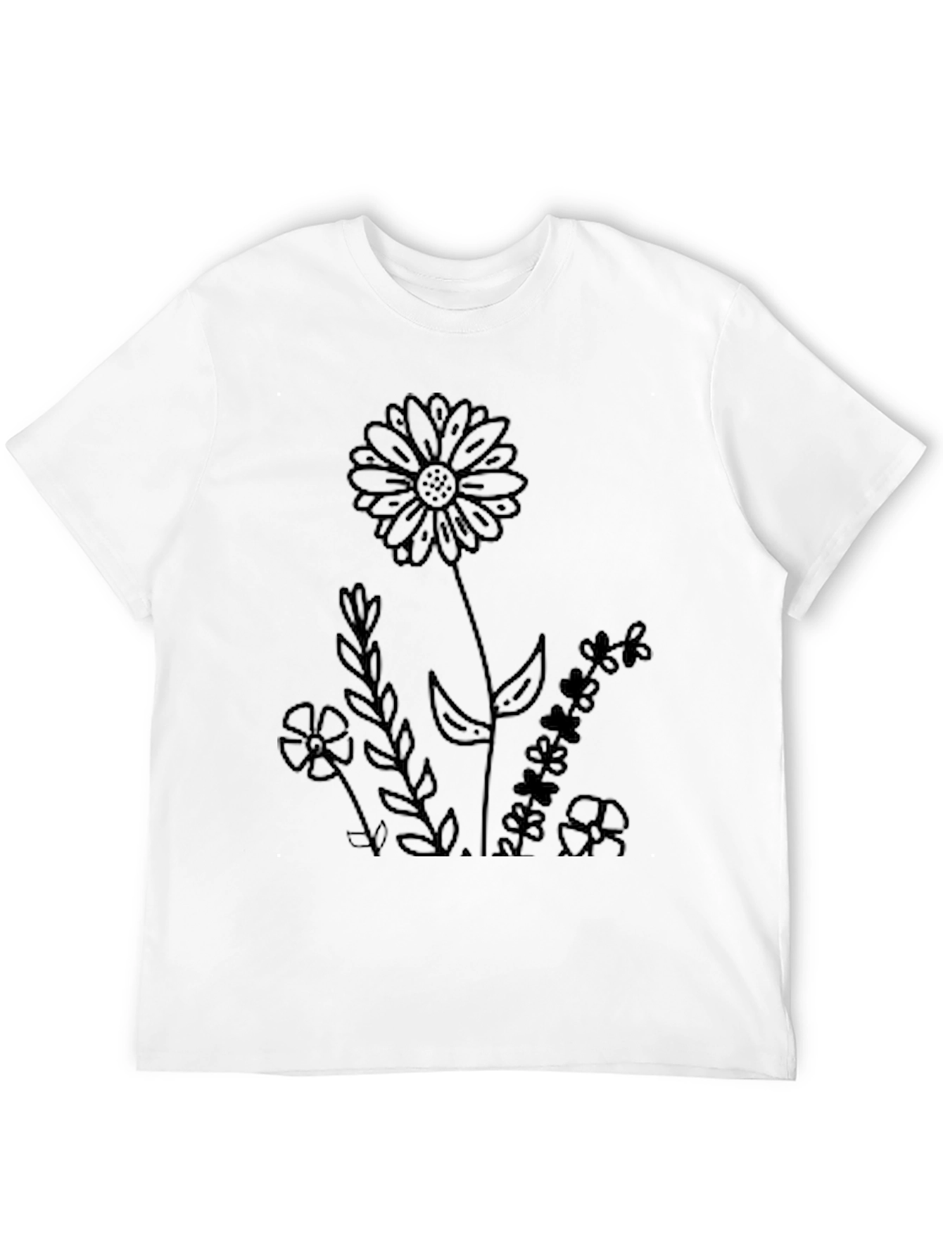 Black Floral Print T-Shirt - Casual Comfort