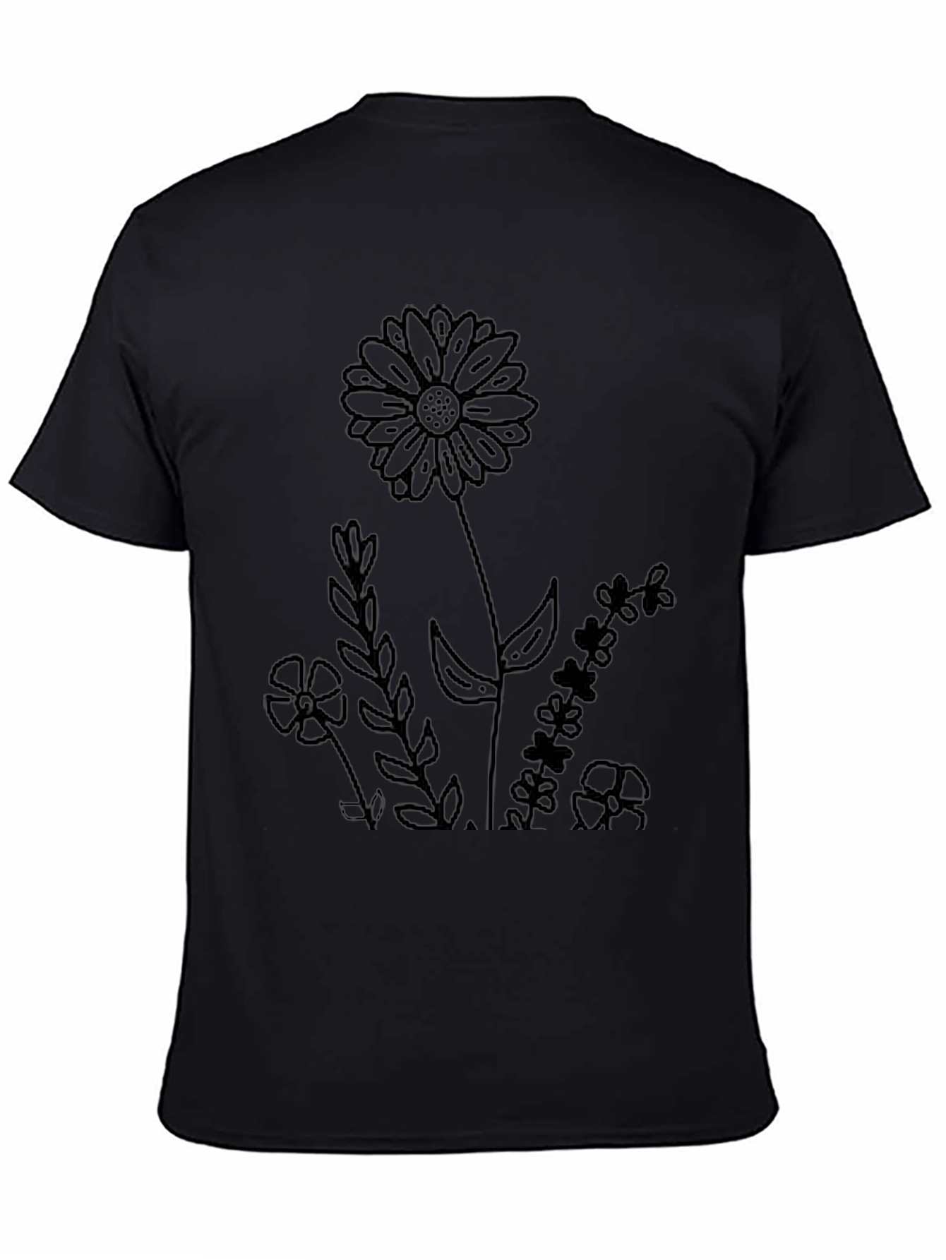 Black Floral Print T-Shirt - Casual Comfort