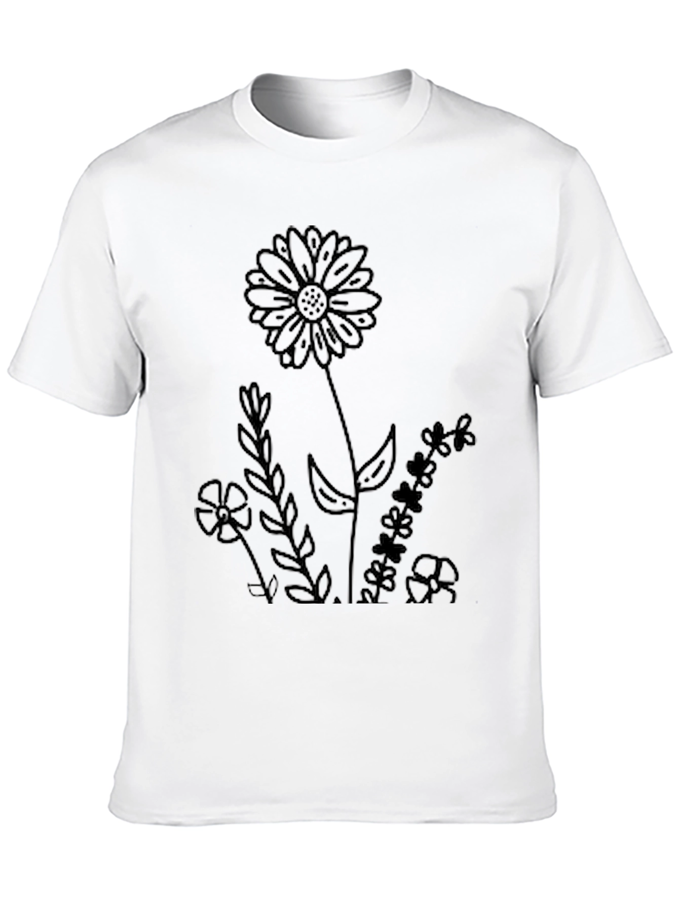 Black Floral Print T-Shirt - Casual Comfort