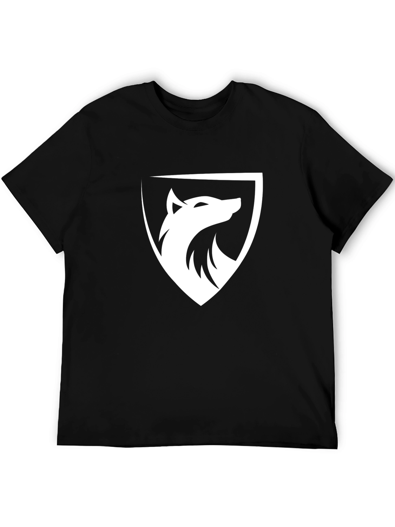 Black Wolf Shield Graphic Tee - Premium Cotton