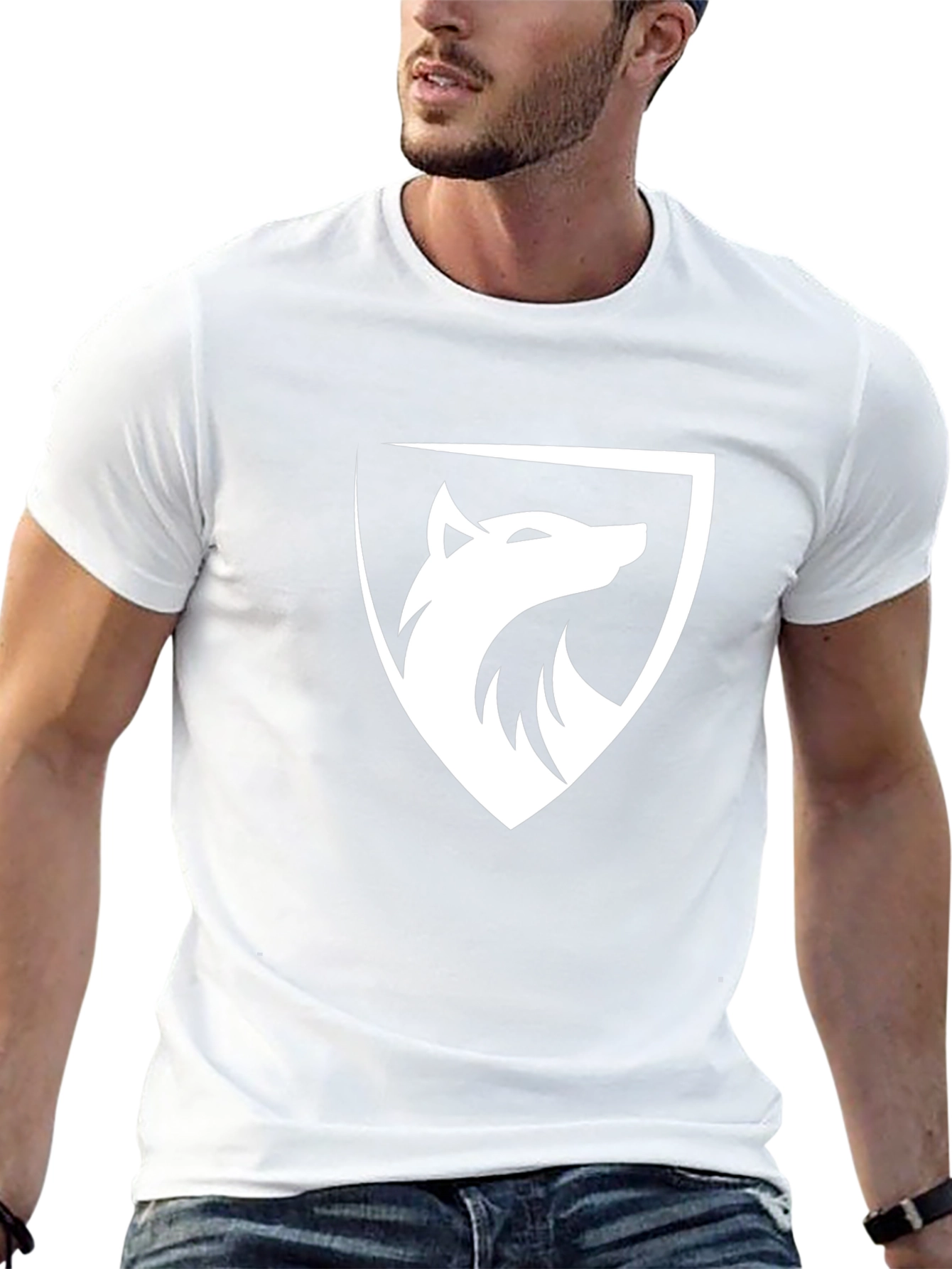 Black Wolf Shield Graphic Tee - Premium Cotton
