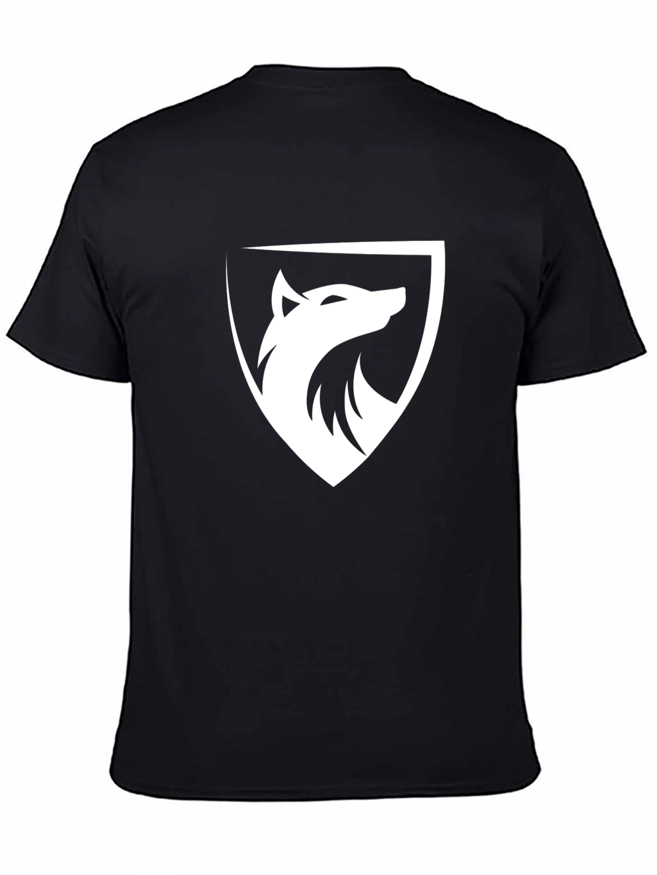 Black Wolf Shield Graphic Tee - Premium Cotton