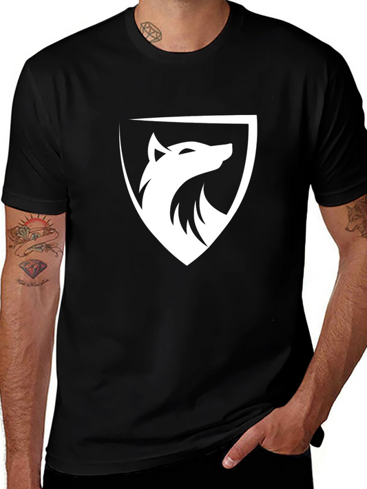 Black Wolf Shield Graphic Tee - Premium Cotton