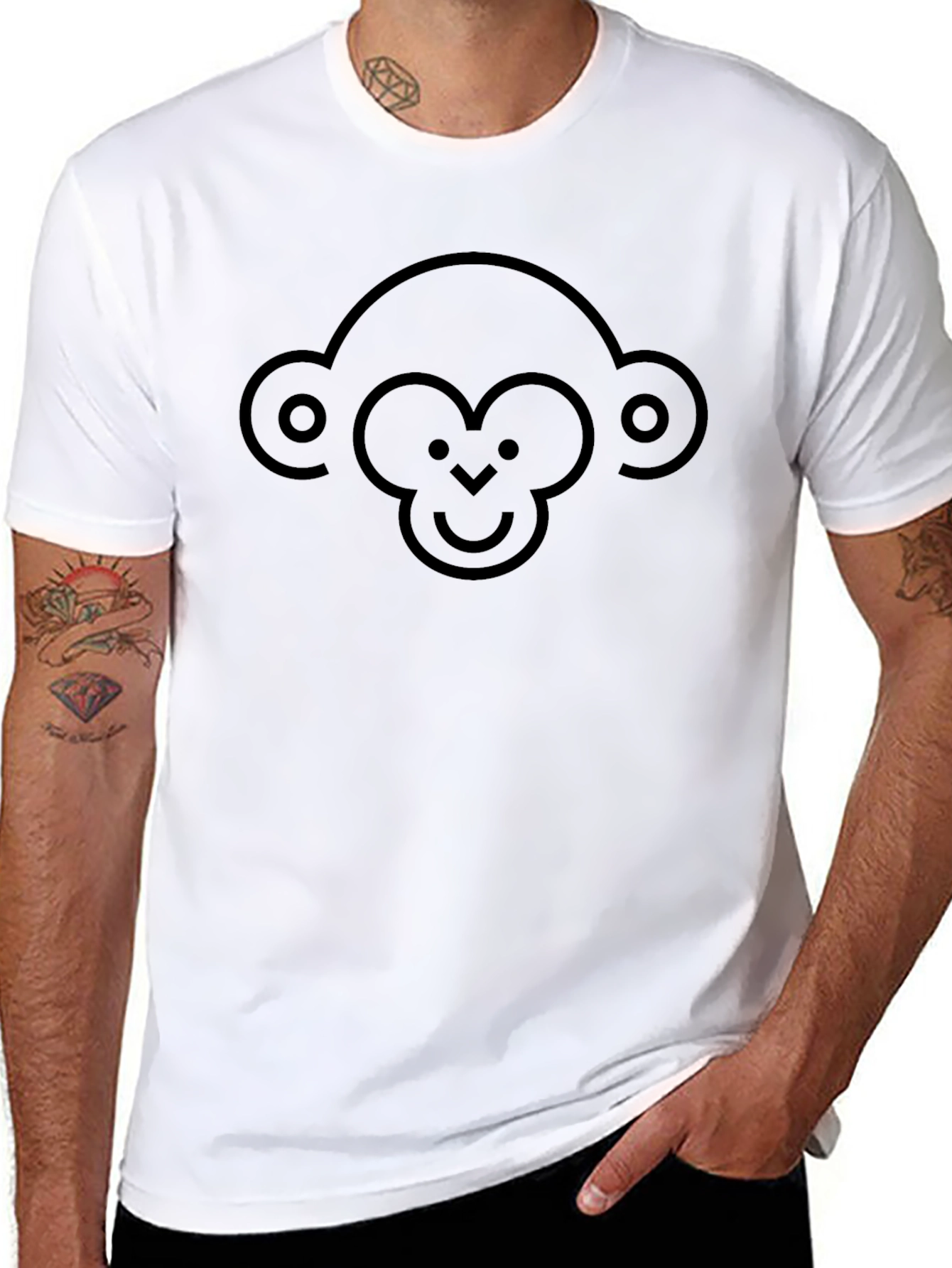 Monkey Face Graphic Tee - Stylish & Fun