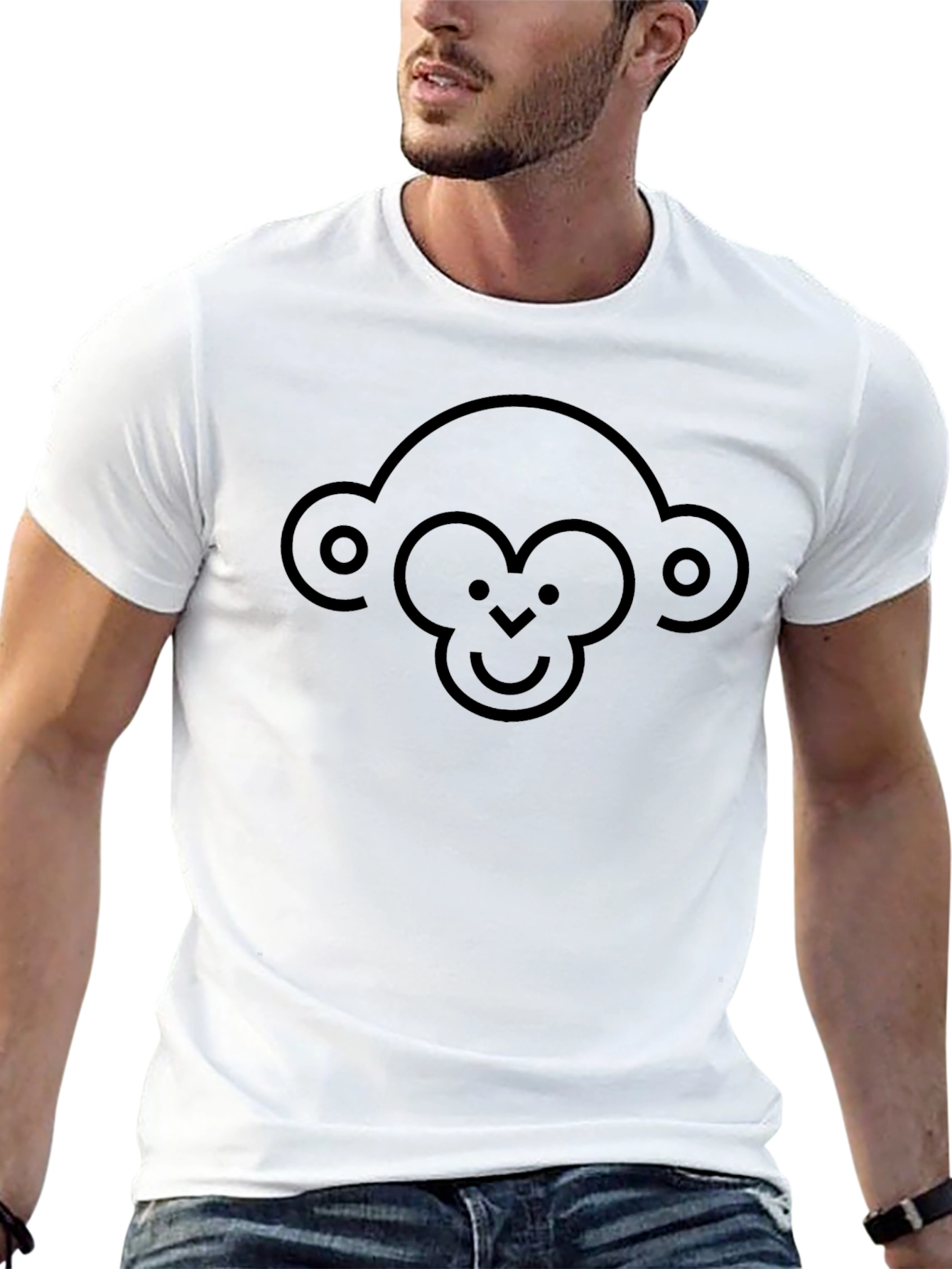 Monkey Face Graphic Tee - Stylish & Fun