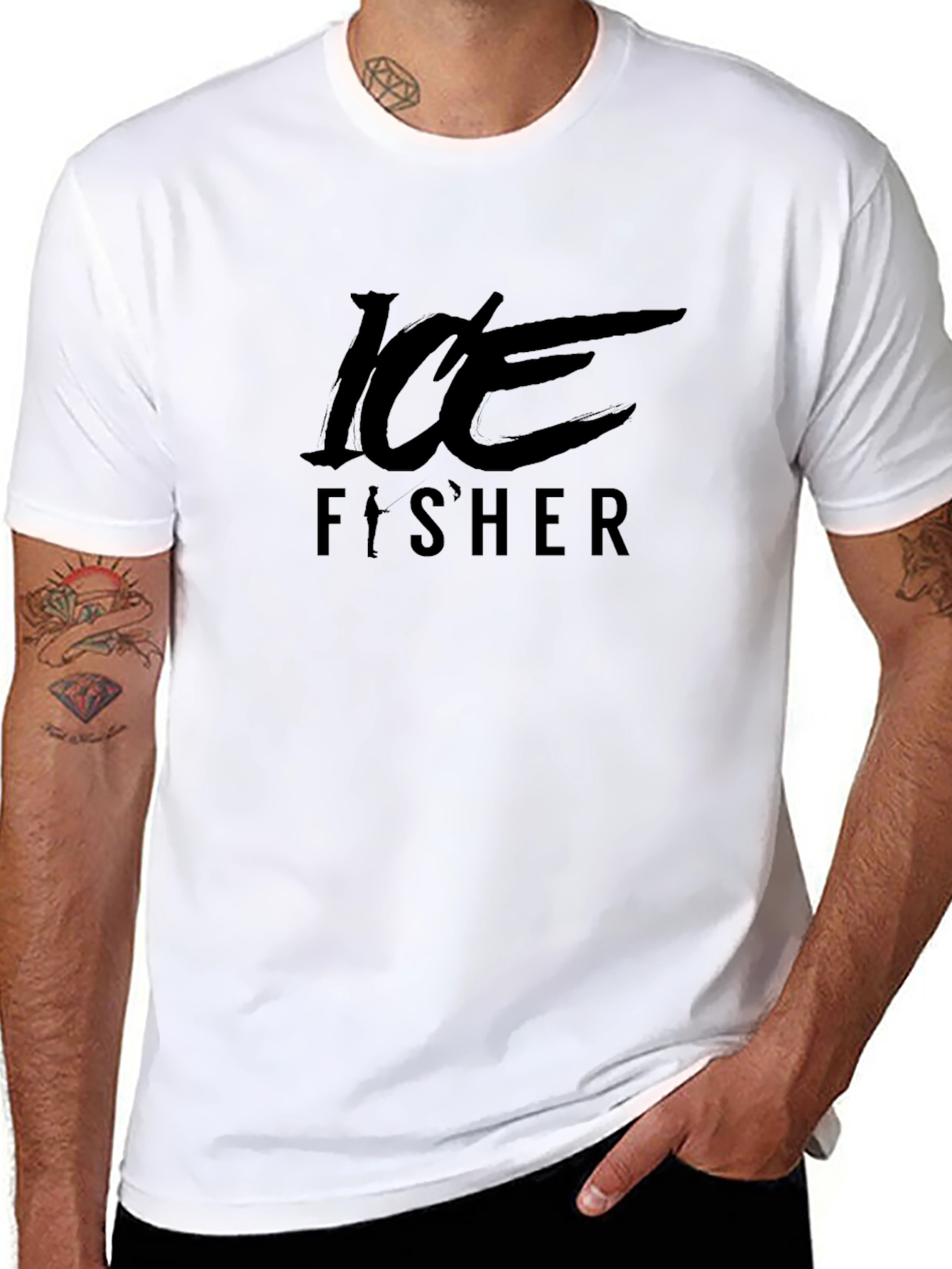 Ice Fisher Graphic Tee - Mens Black T-Shirt