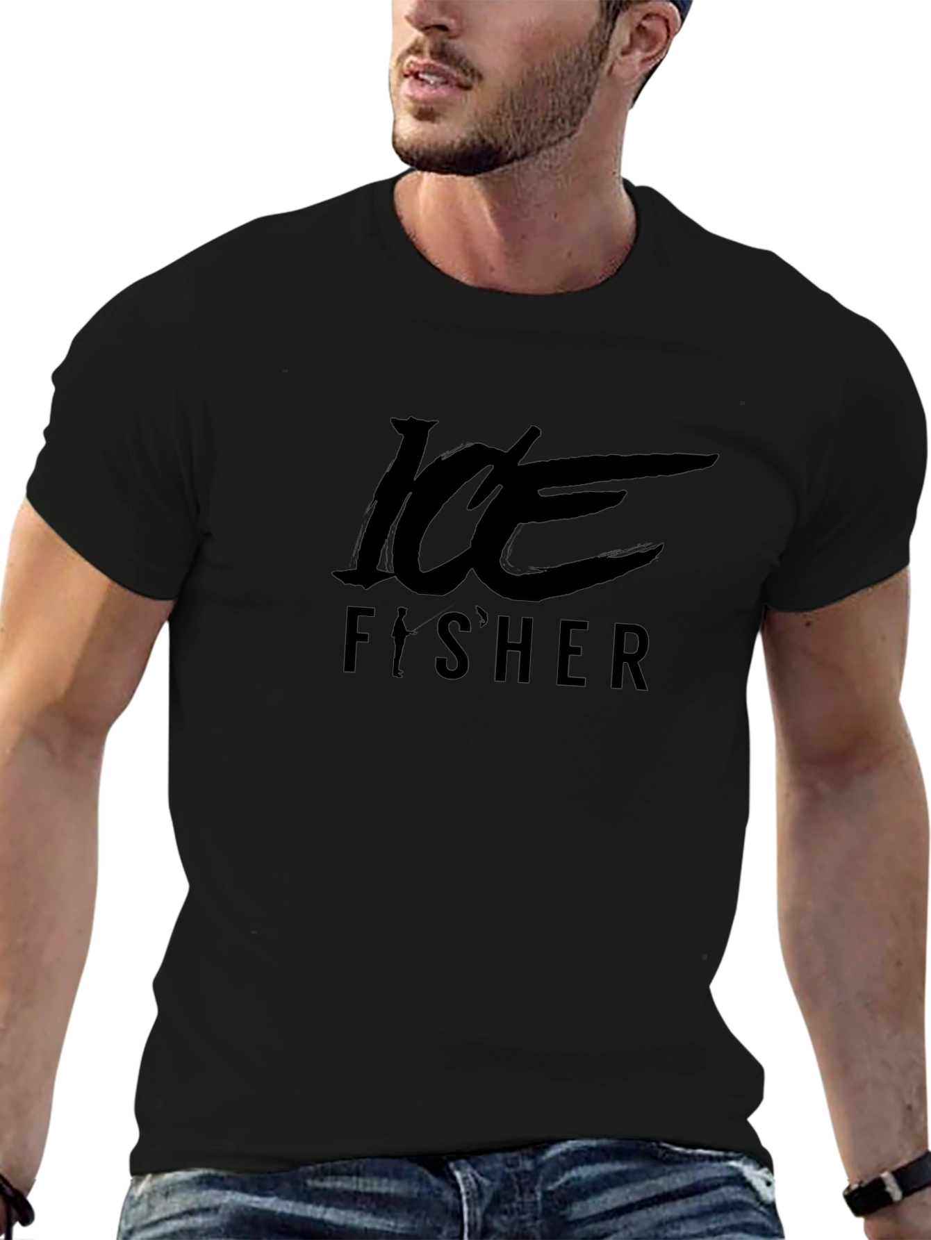 Ice Fisher Graphic Tee - Mens Black T-Shirt