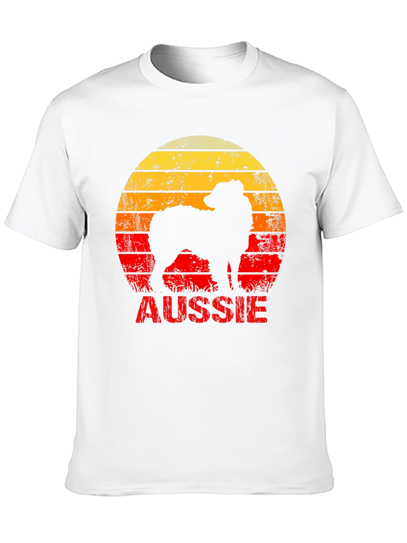 Retro Aussie Dog Graphic Tee - Black Cotton T-Shirt