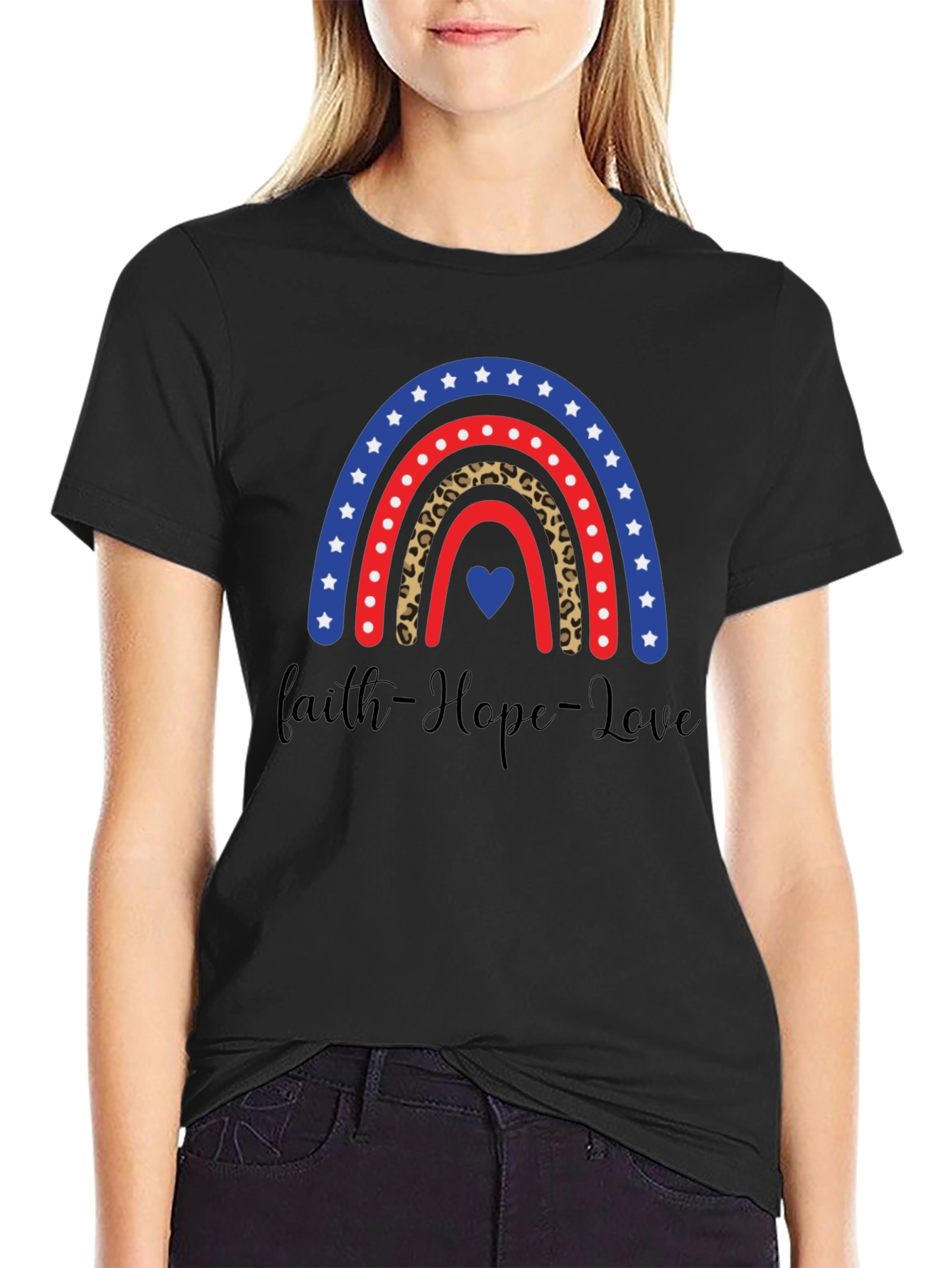 Faith Hope Love Rainbow Graphic Tee