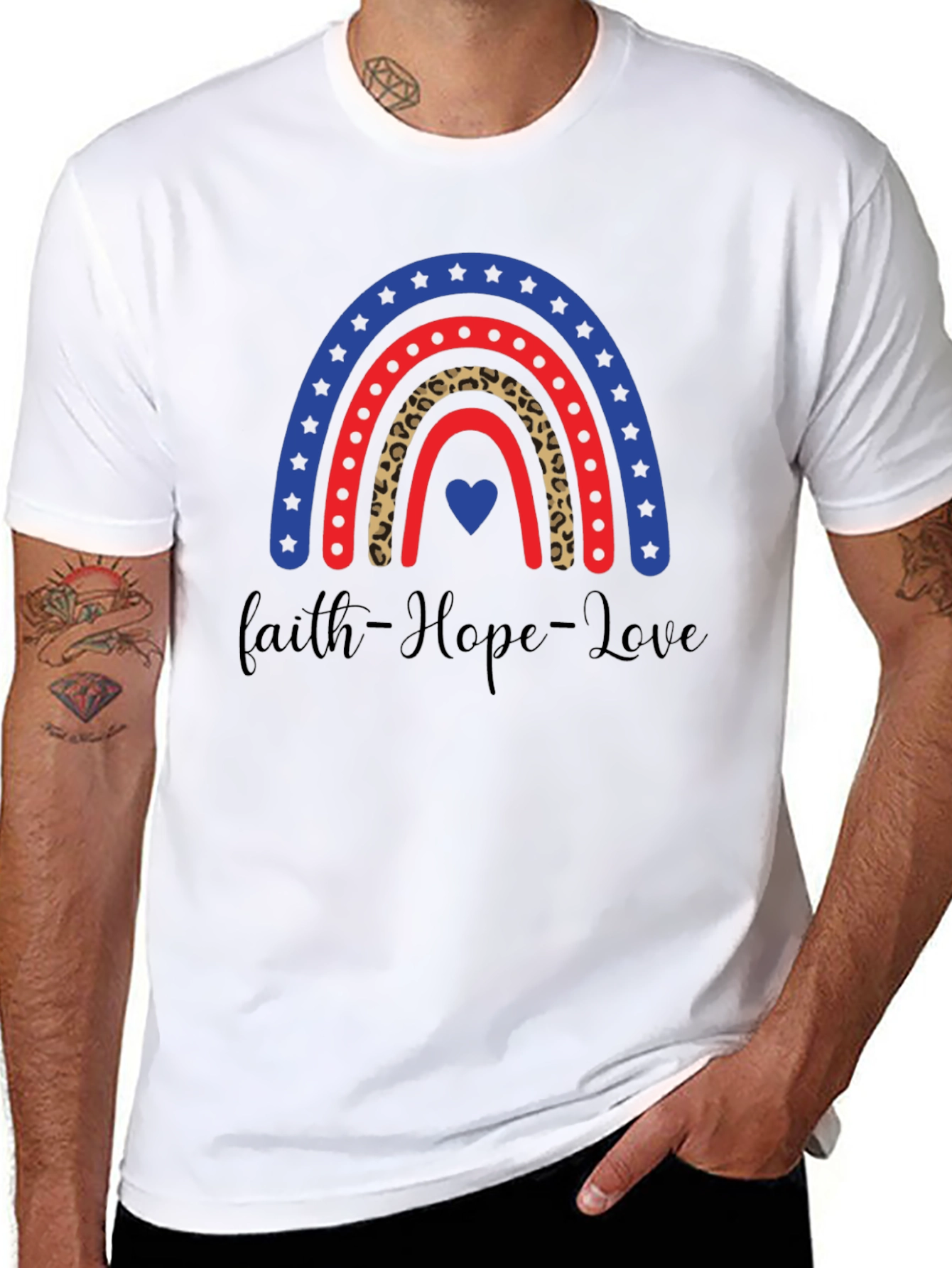 Faith Hope Love Rainbow Graphic Tee