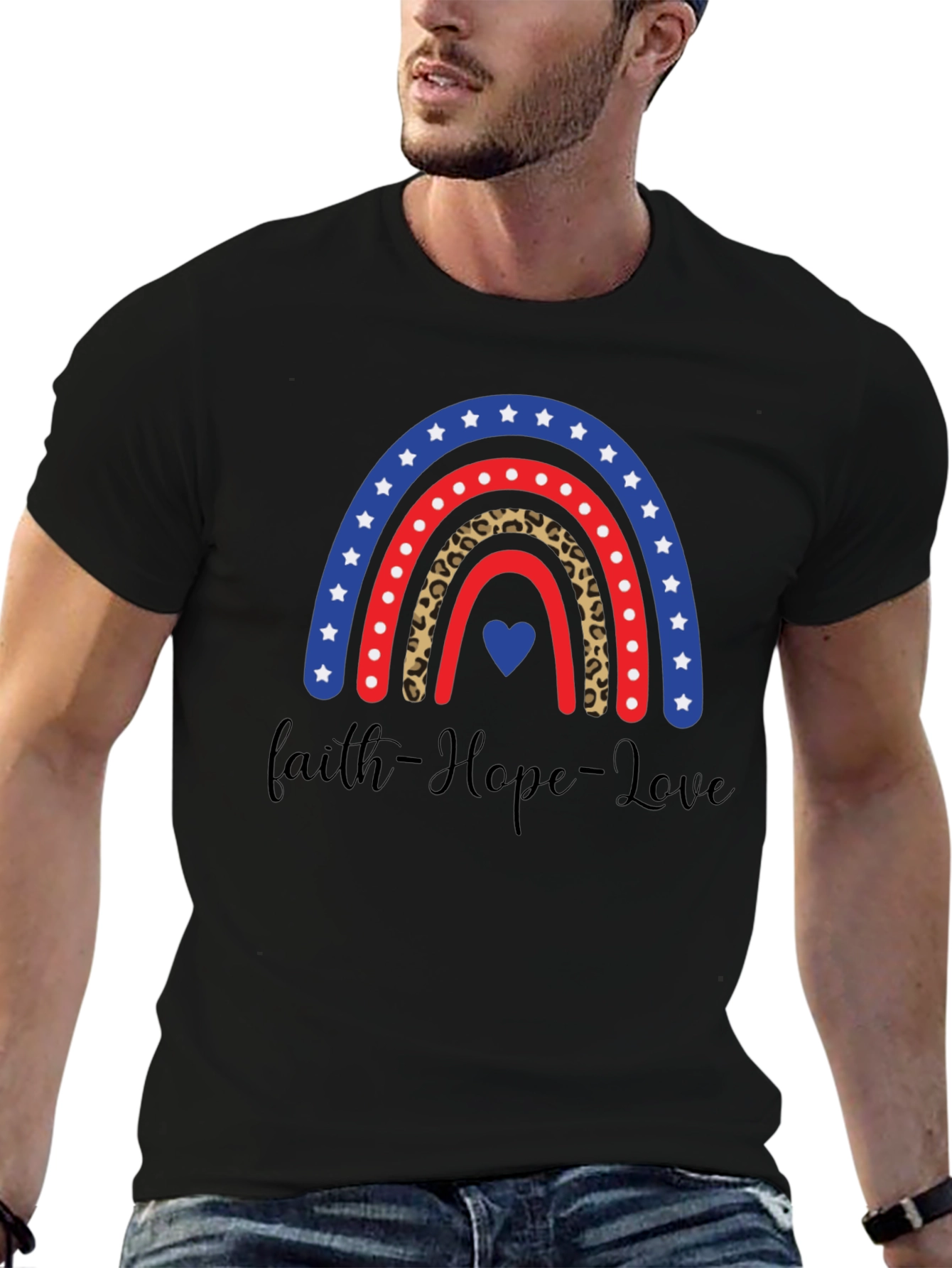 Faith Hope Love Rainbow Graphic Tee