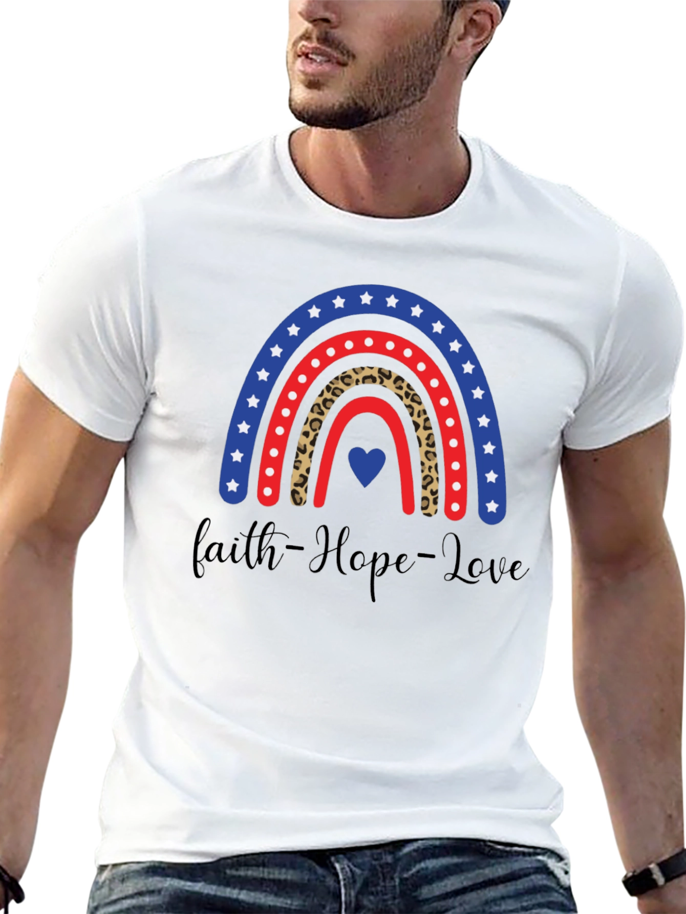 Faith Hope Love Rainbow Graphic Tee