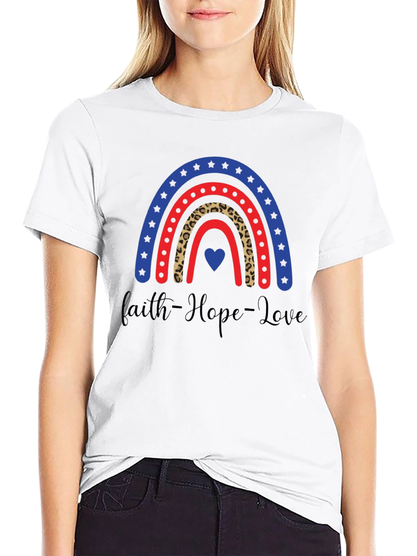 Faith Hope Love Rainbow Graphic Tee